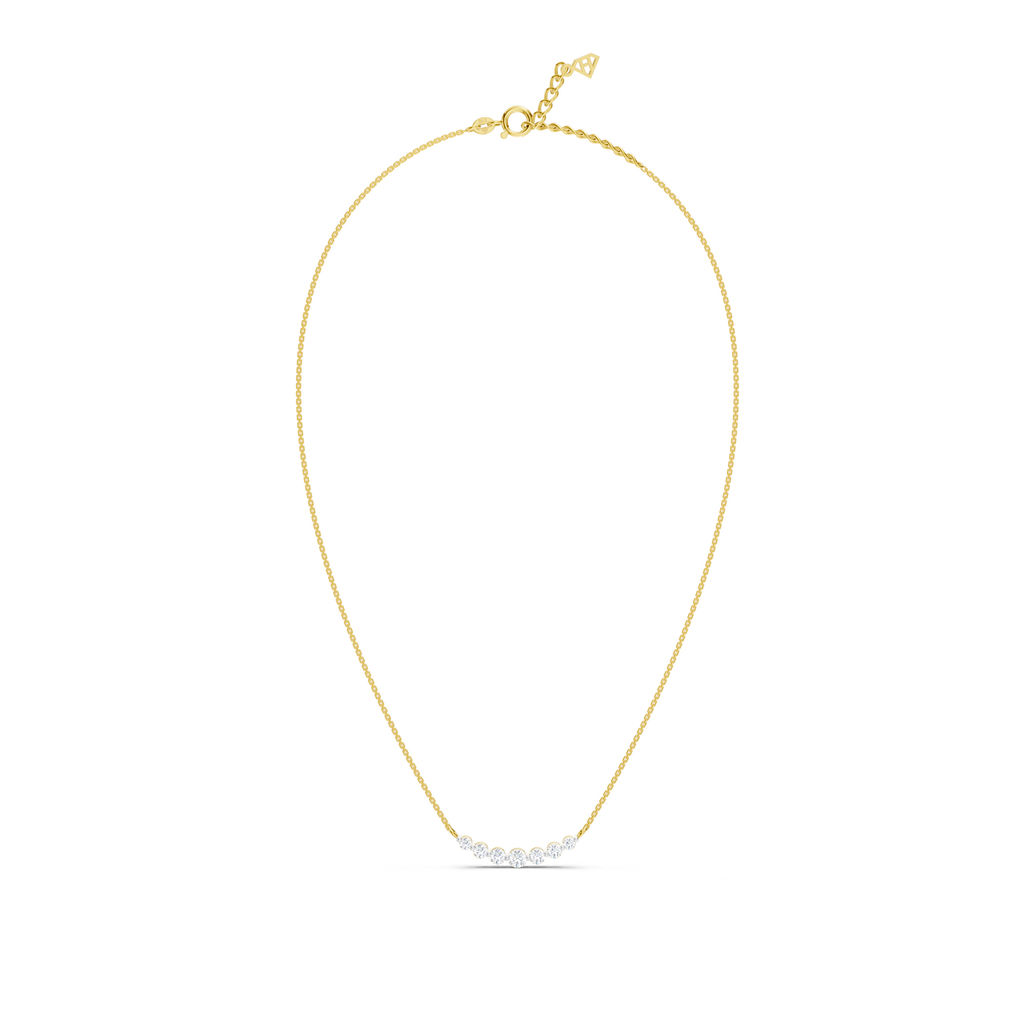 Sleek Diamond Curve Necklace