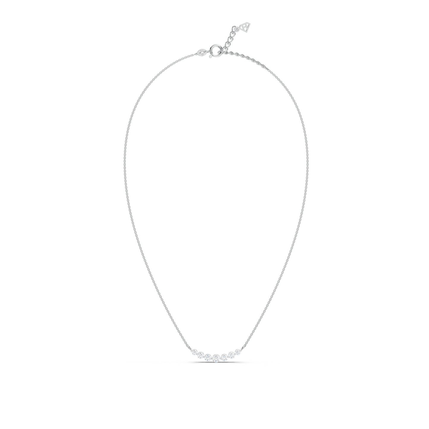 Sleek Diamond Curve Necklace