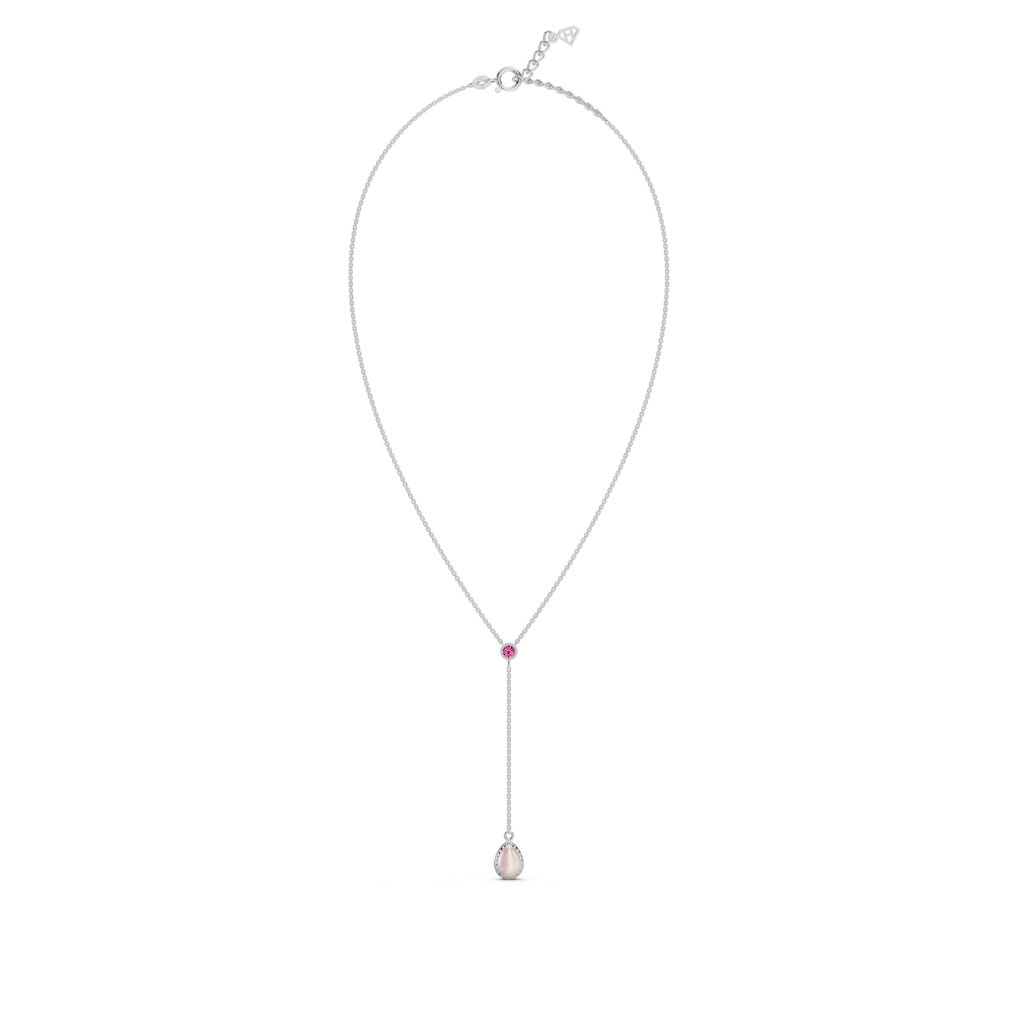 Opal Drop Pink Gemstone Necklace