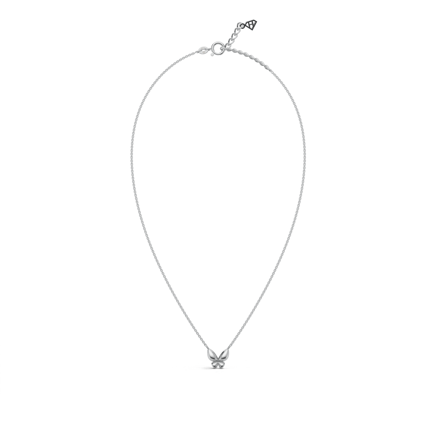Puffed Butterfly Necklace