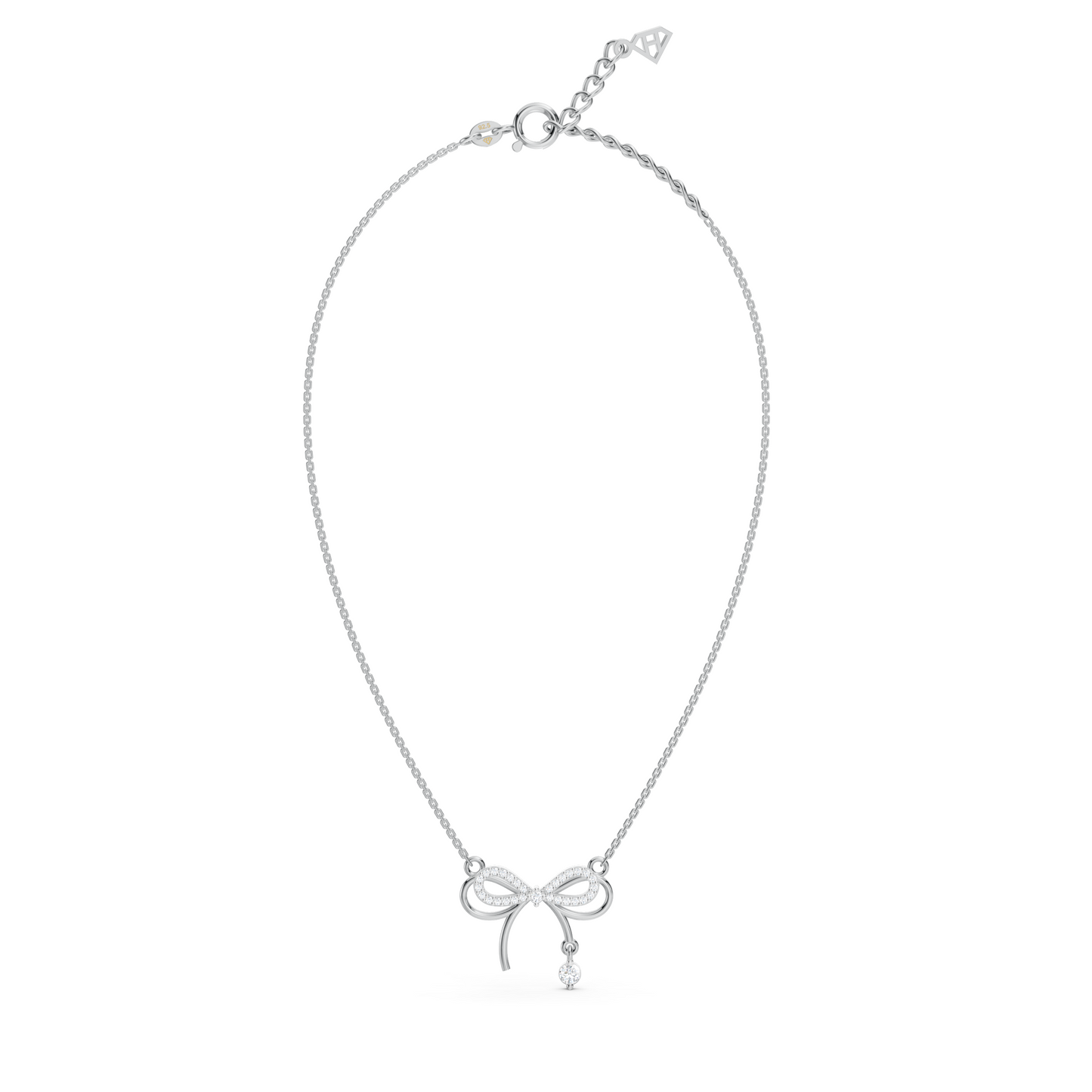 Collier nœud solitaire goutte