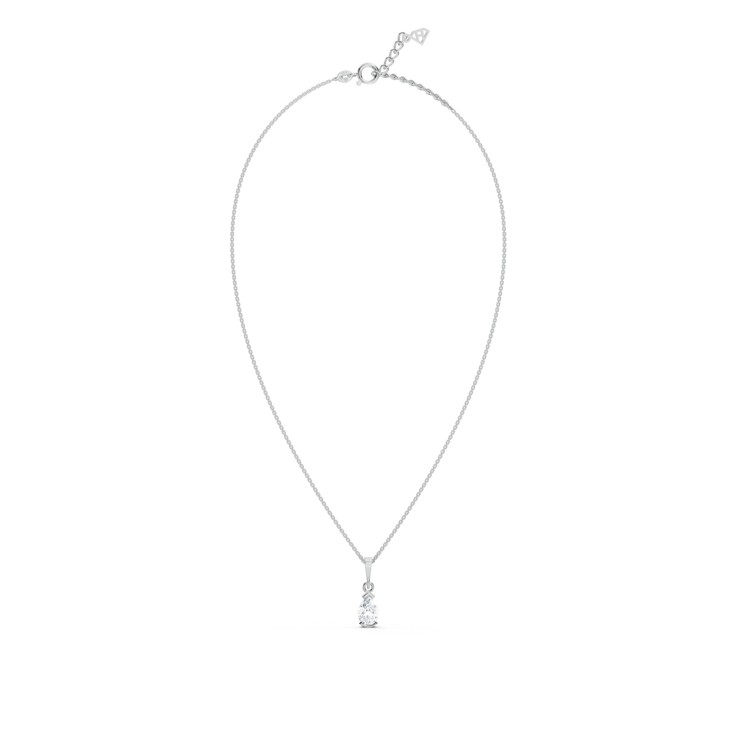 Collier solitaire taille poire