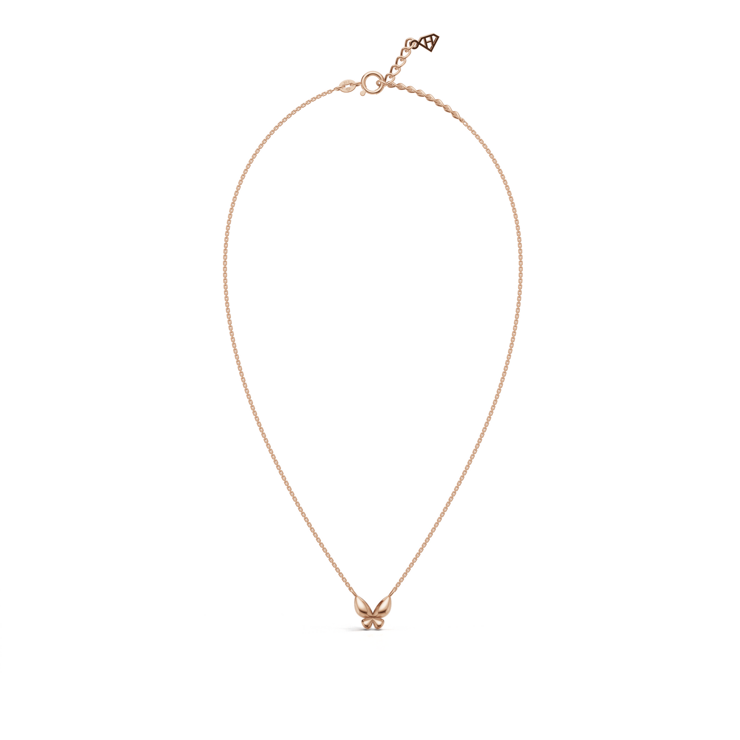 Puffed Butterfly Necklace