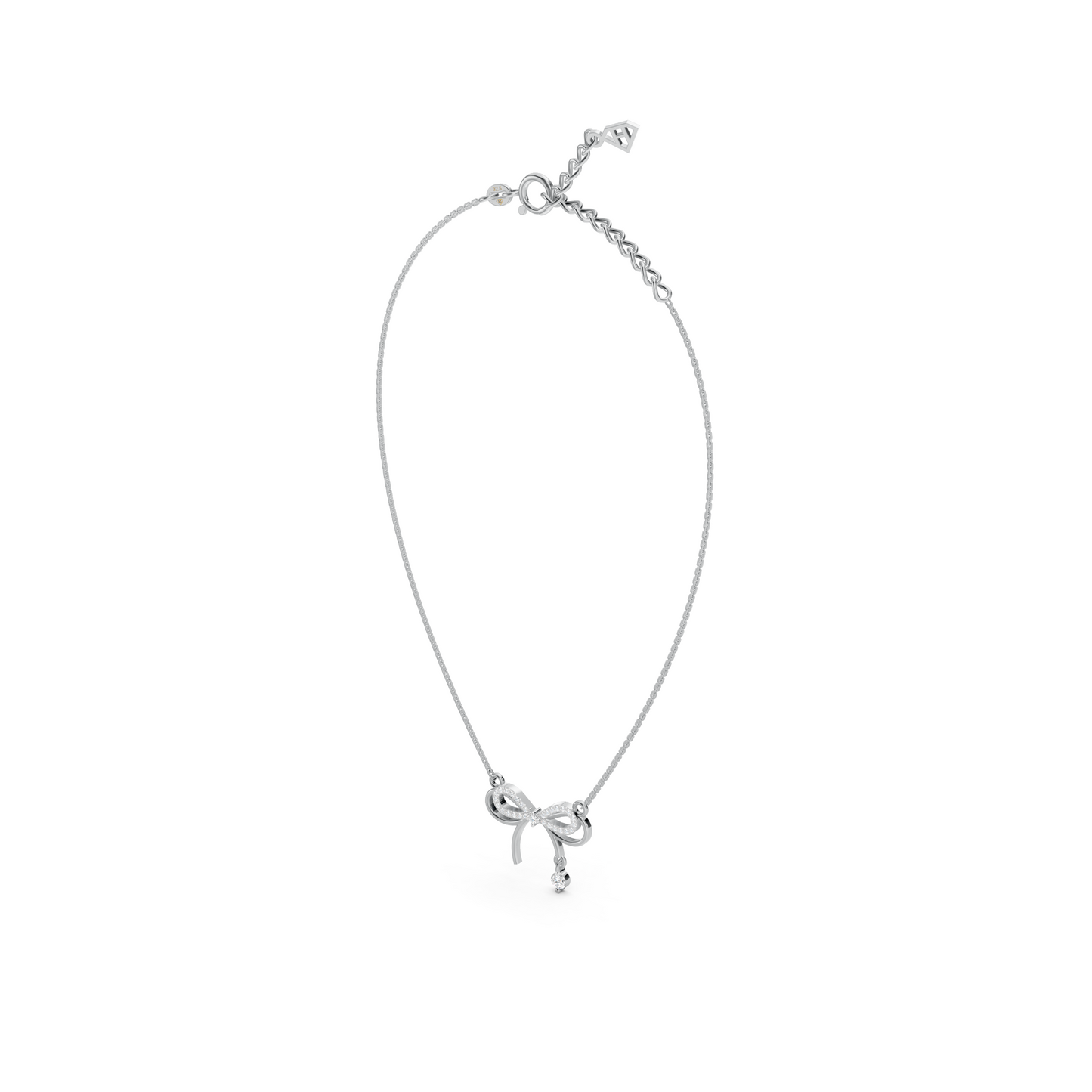 Collier nœud solitaire goutte