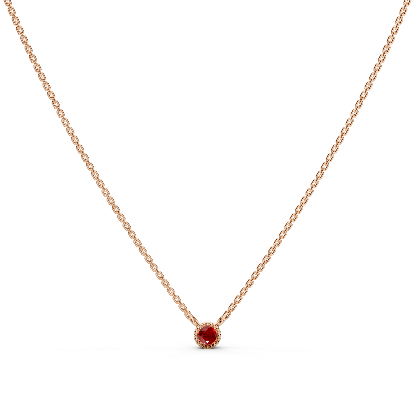 Round pink Gemstone necklace