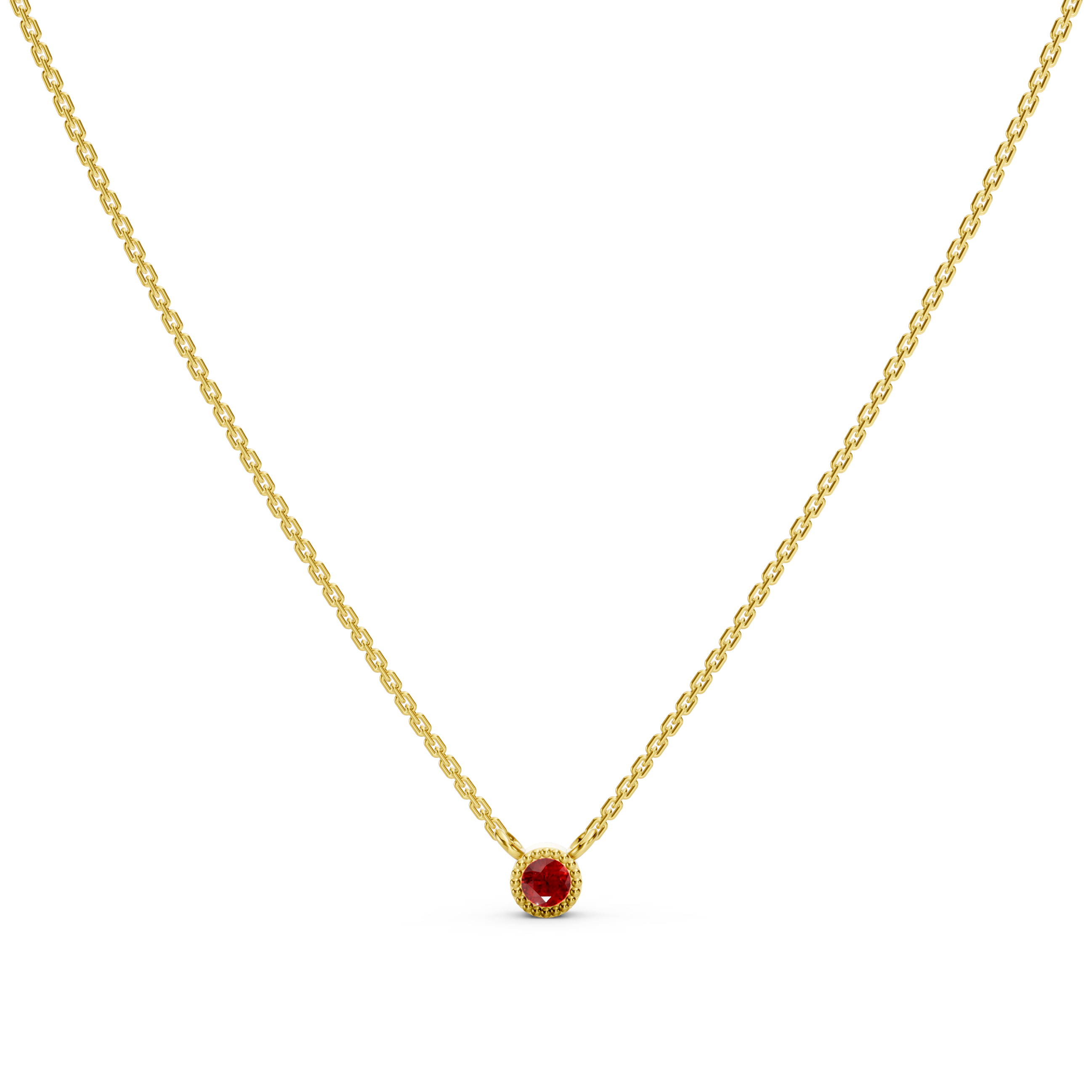 Round pink Gemstone necklace
