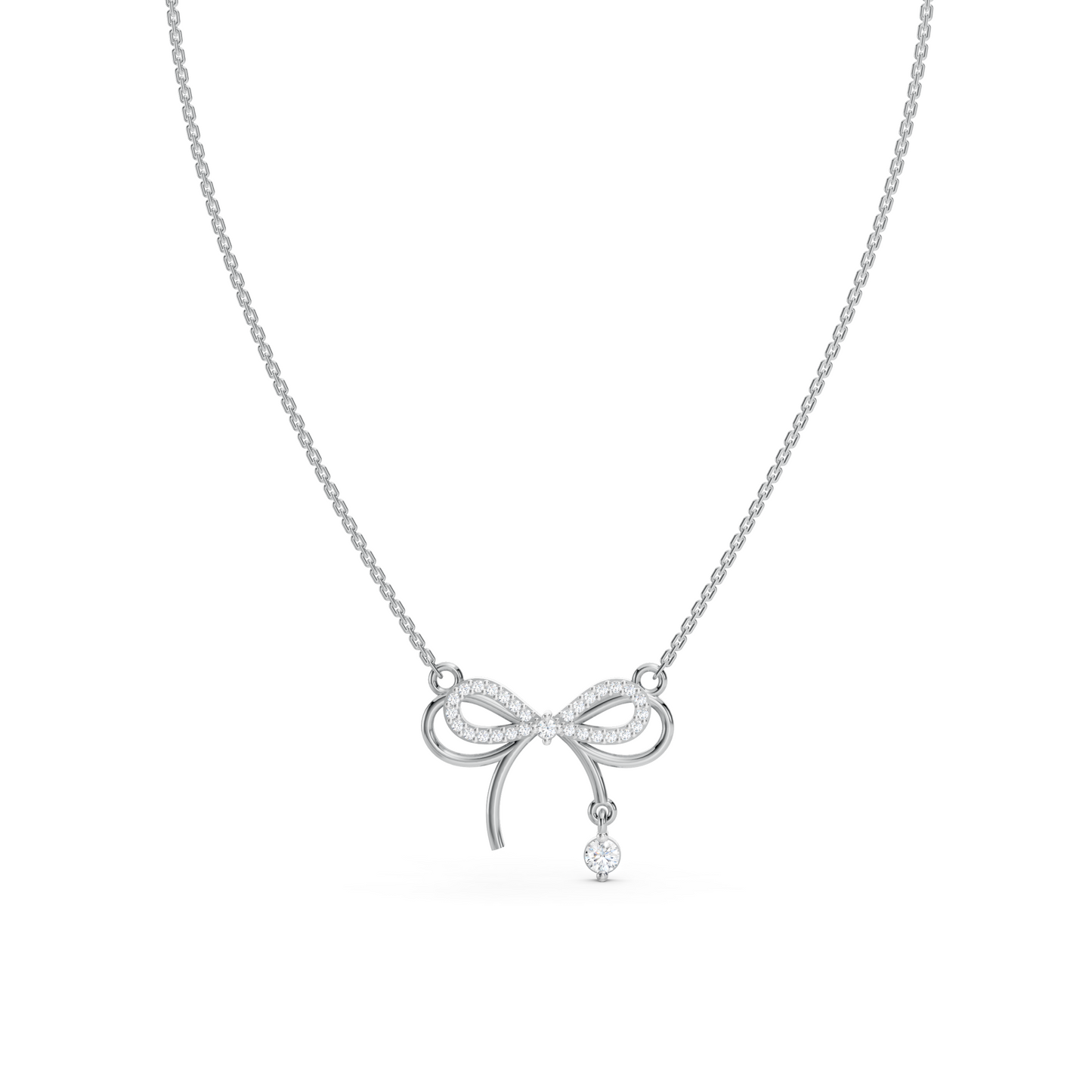 Collier nœud solitaire goutte