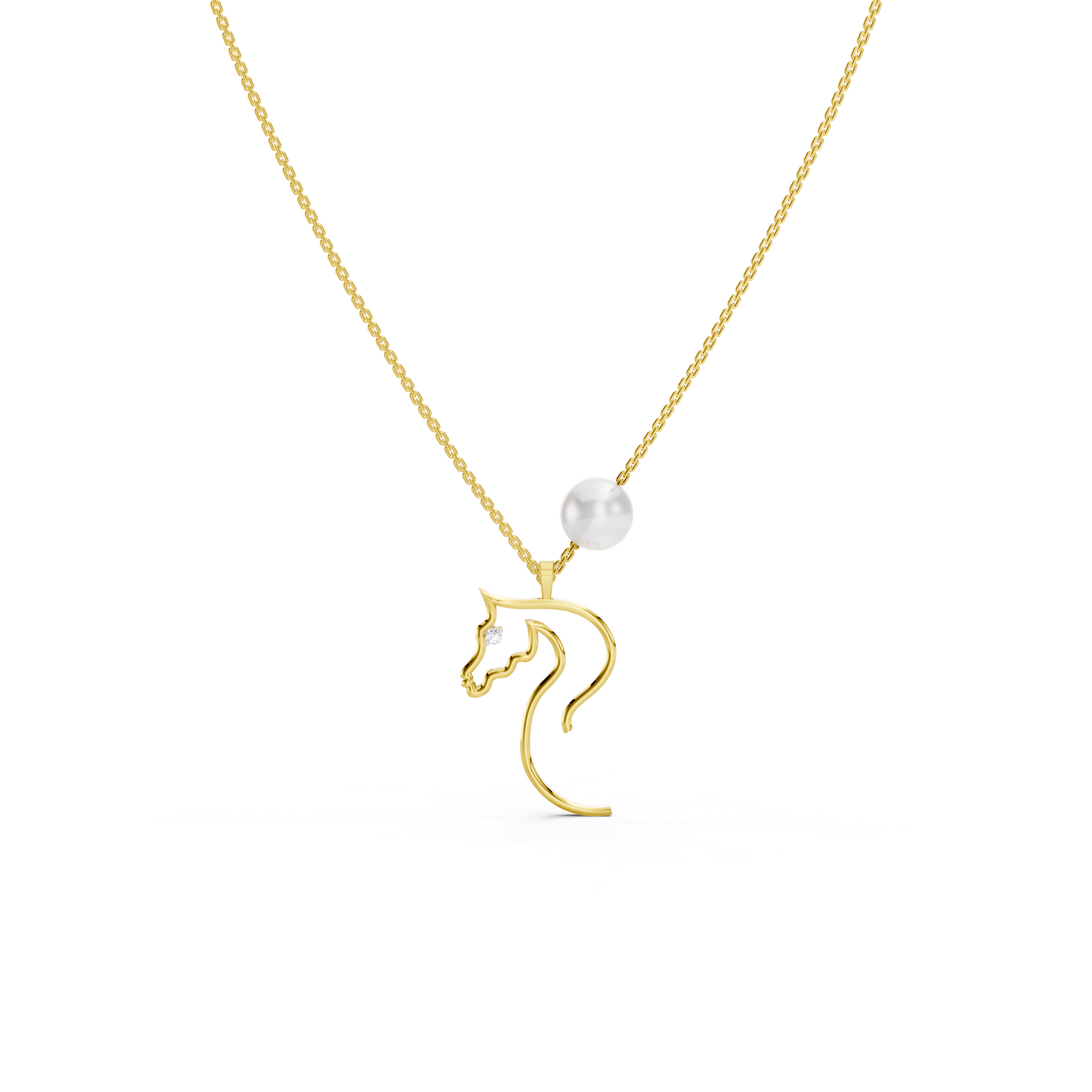 Pearl Horse Necklace