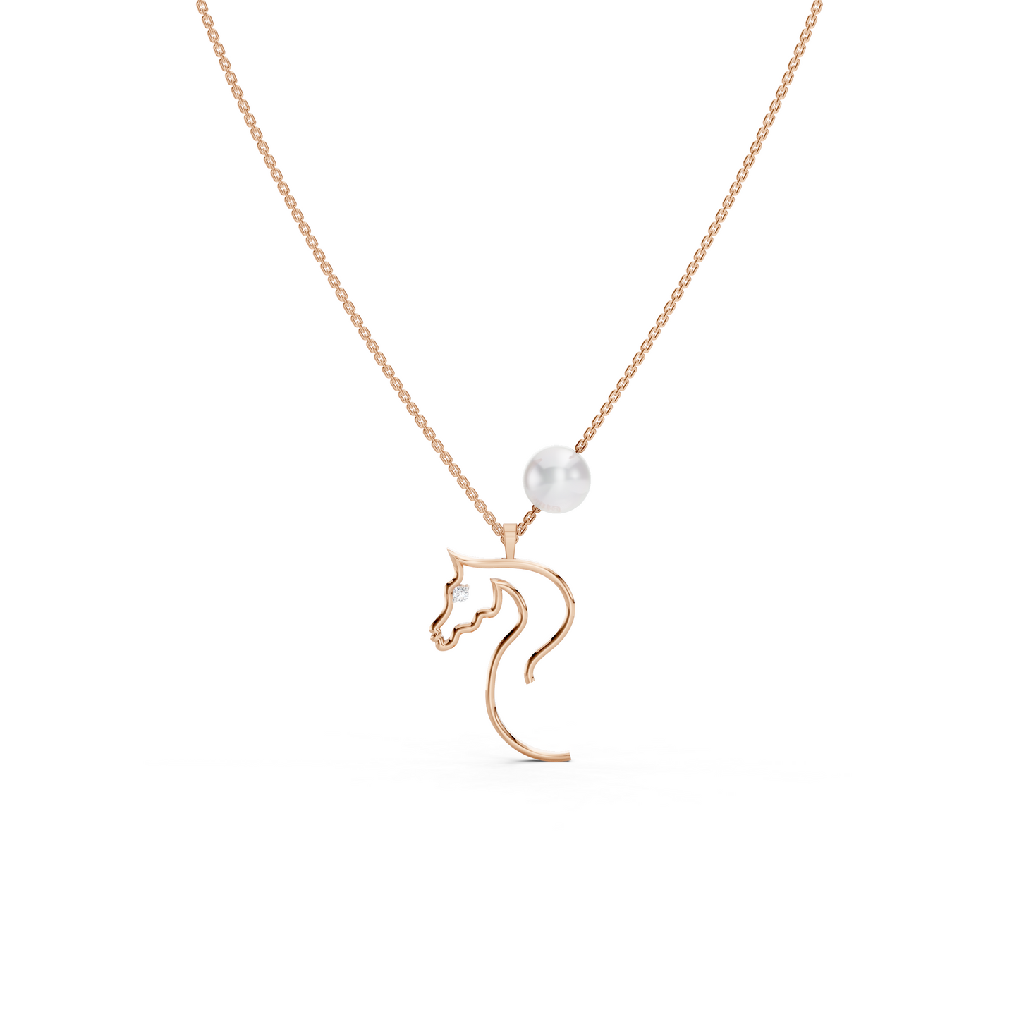Pearl Horse Necklace