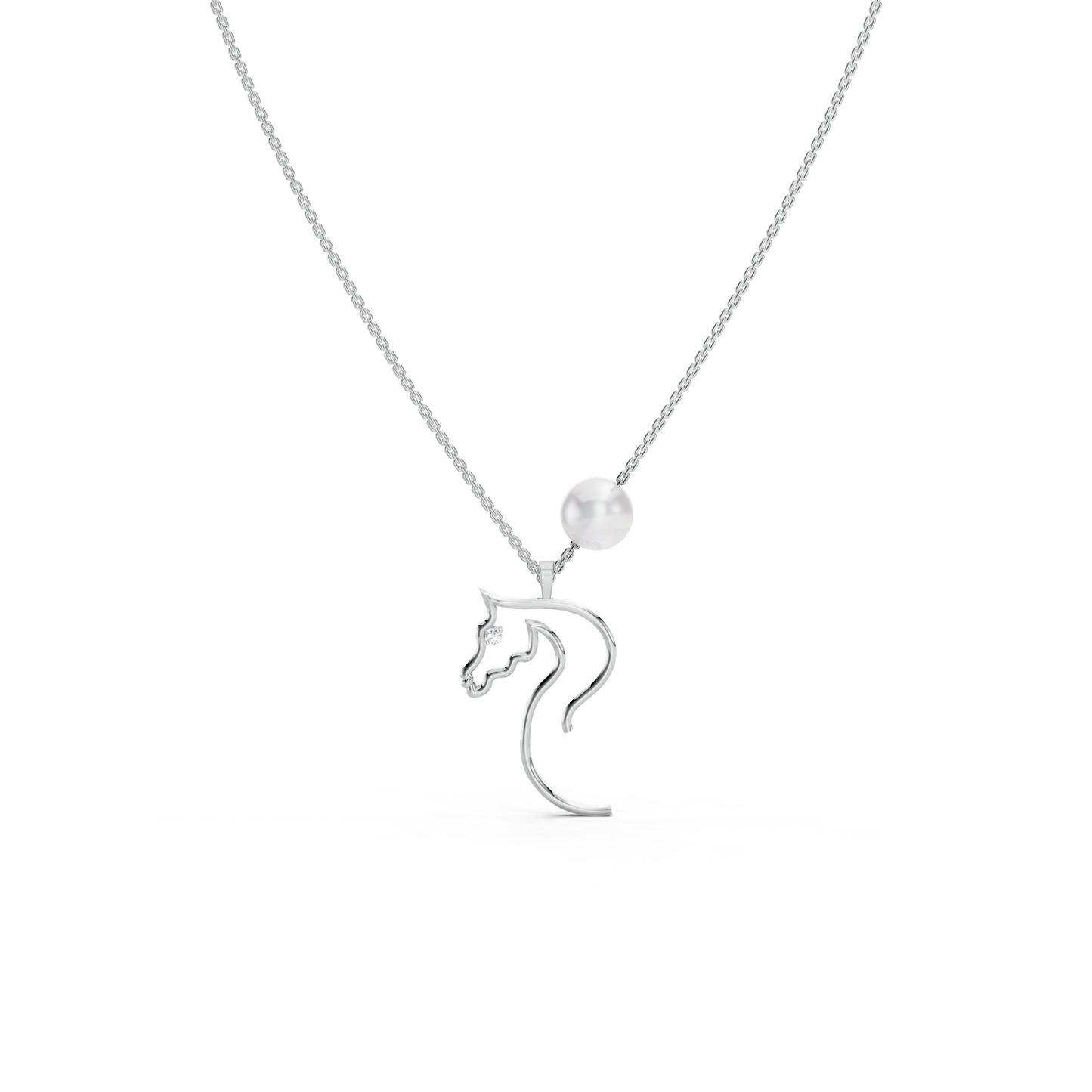 Pearl Horse Necklace