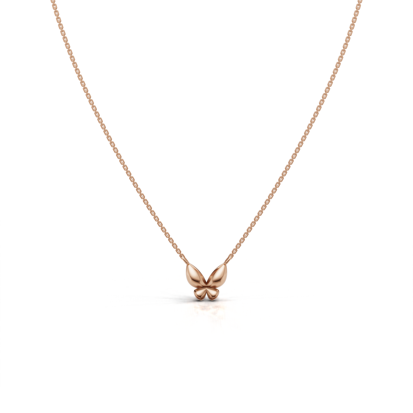 Puffed Butterfly Necklace