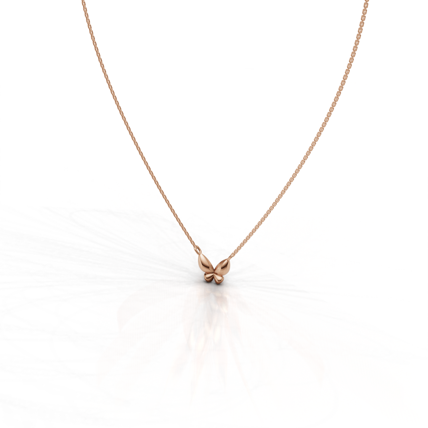 Puffed Butterfly Necklace