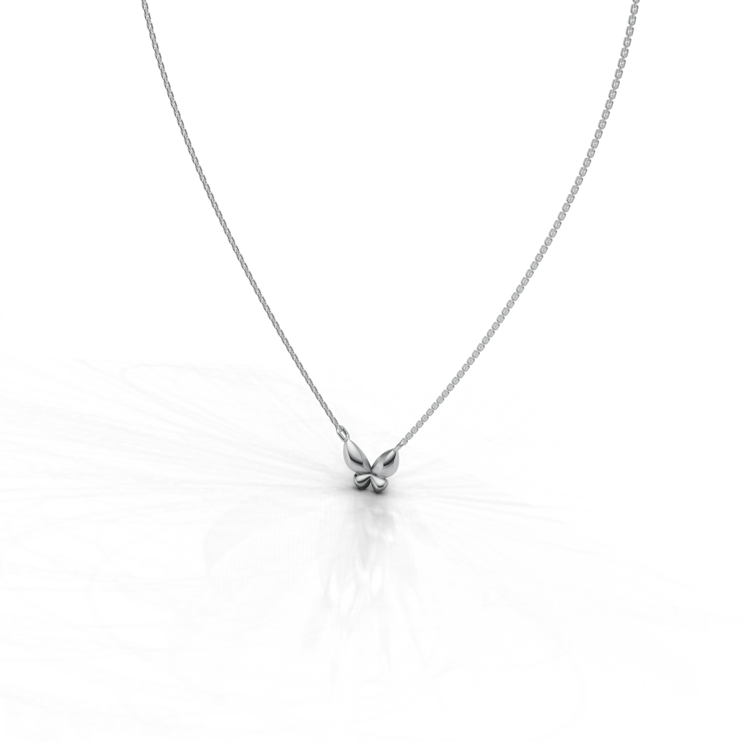 Puffed Butterfly Necklace