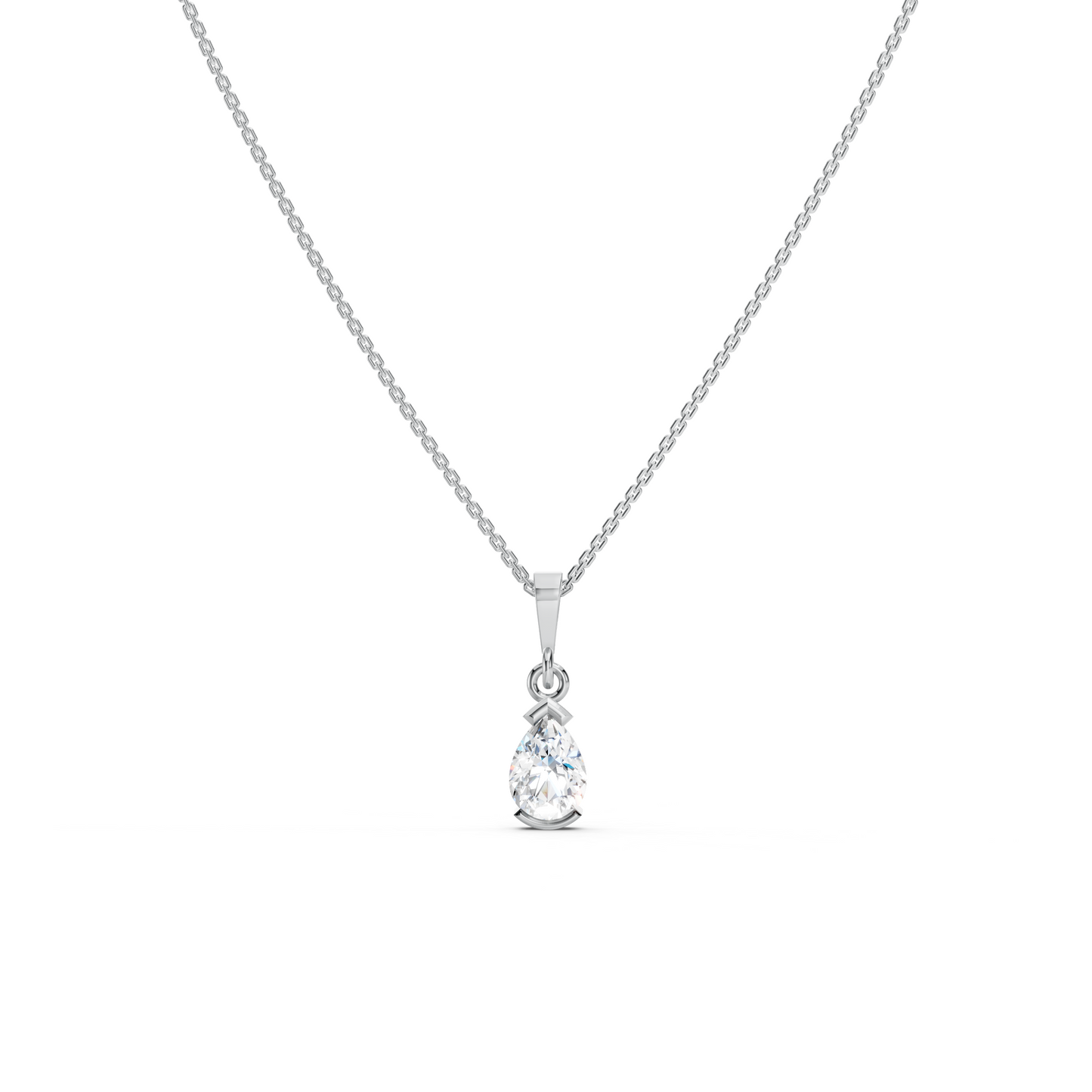 Collier solitaire taille poire