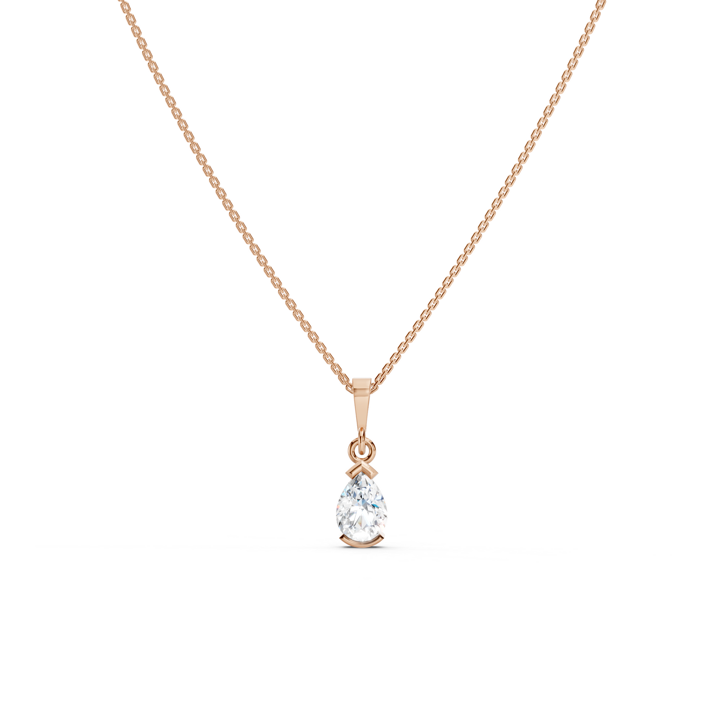 Collier solitaire taille poire
