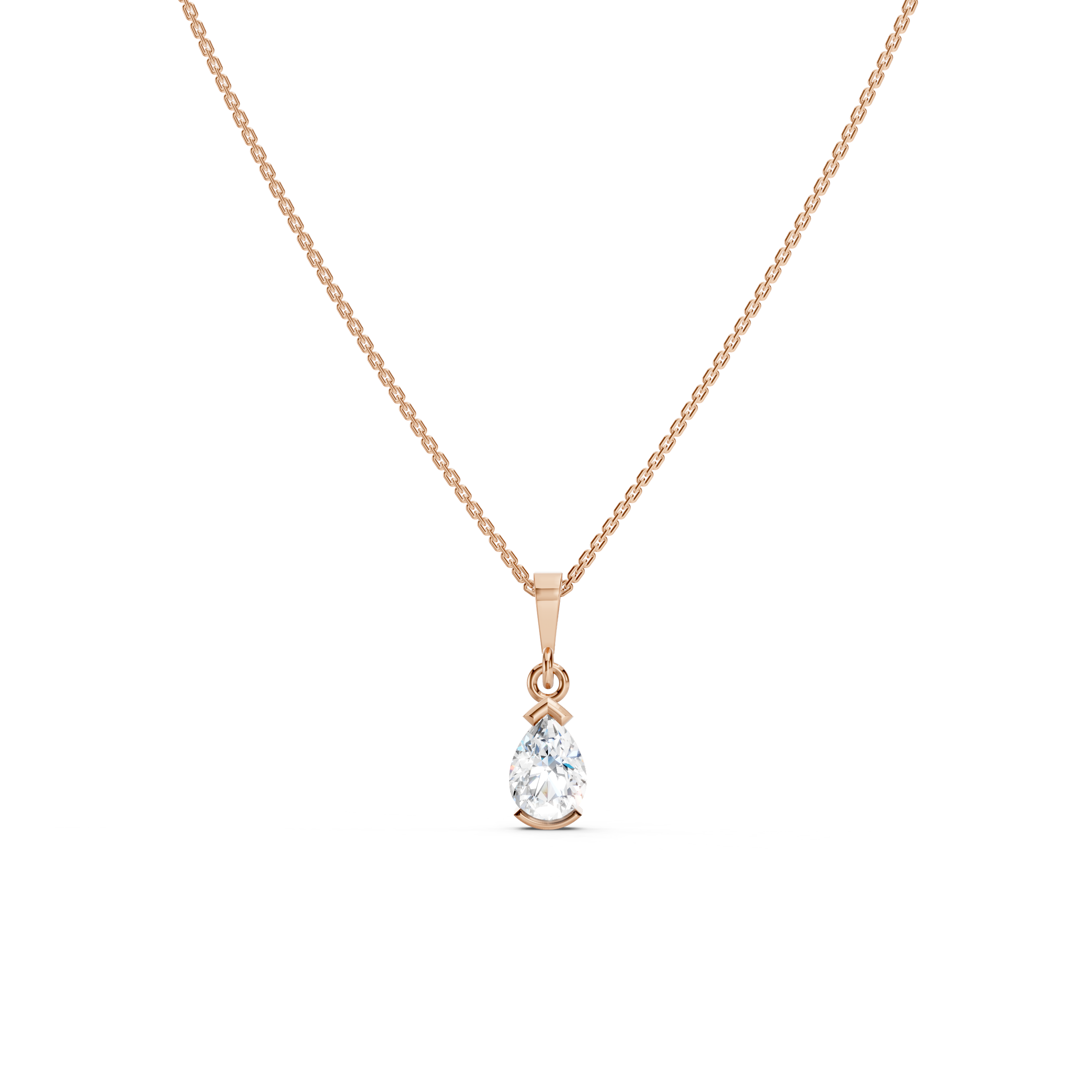 Collier solitaire taille poire