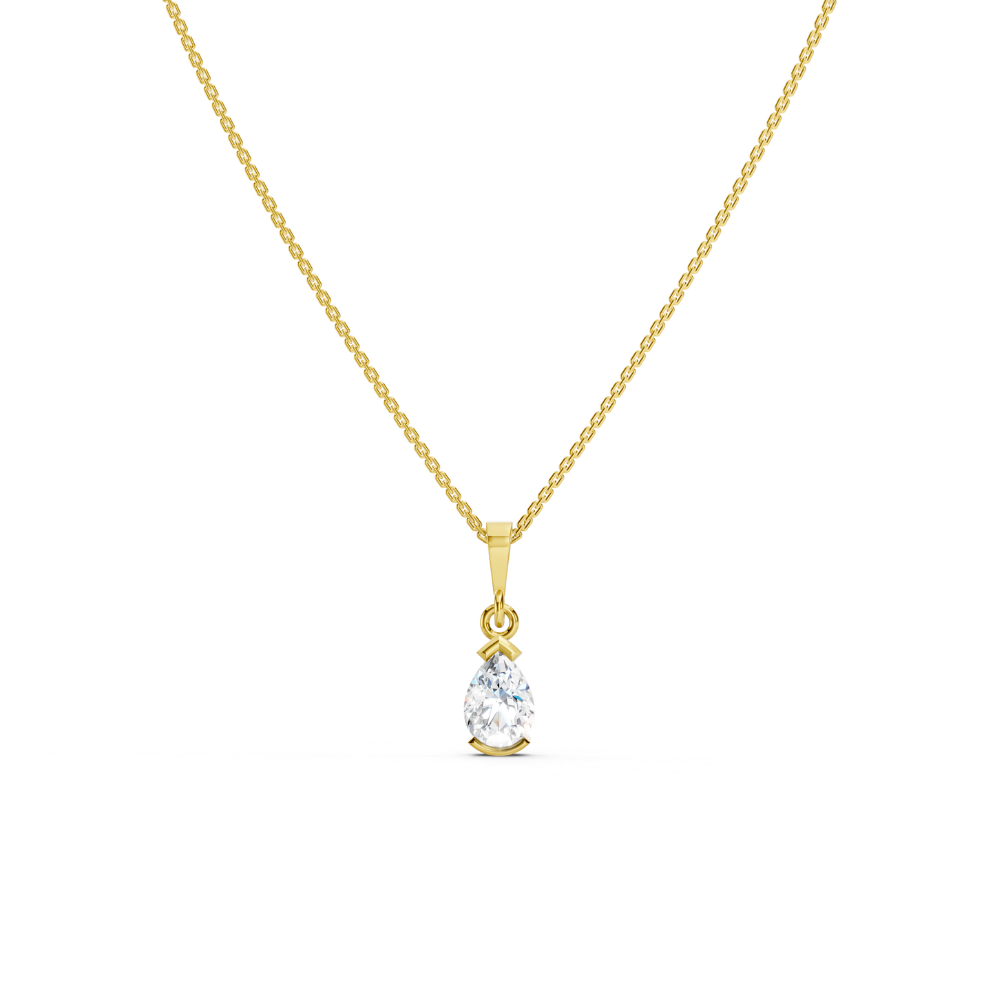 Collier solitaire taille poire