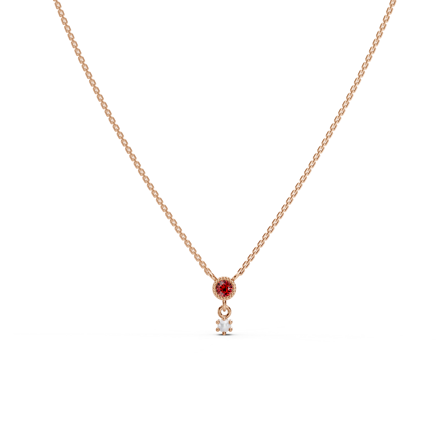 Pearl Drop Pink Gemstone Necklace