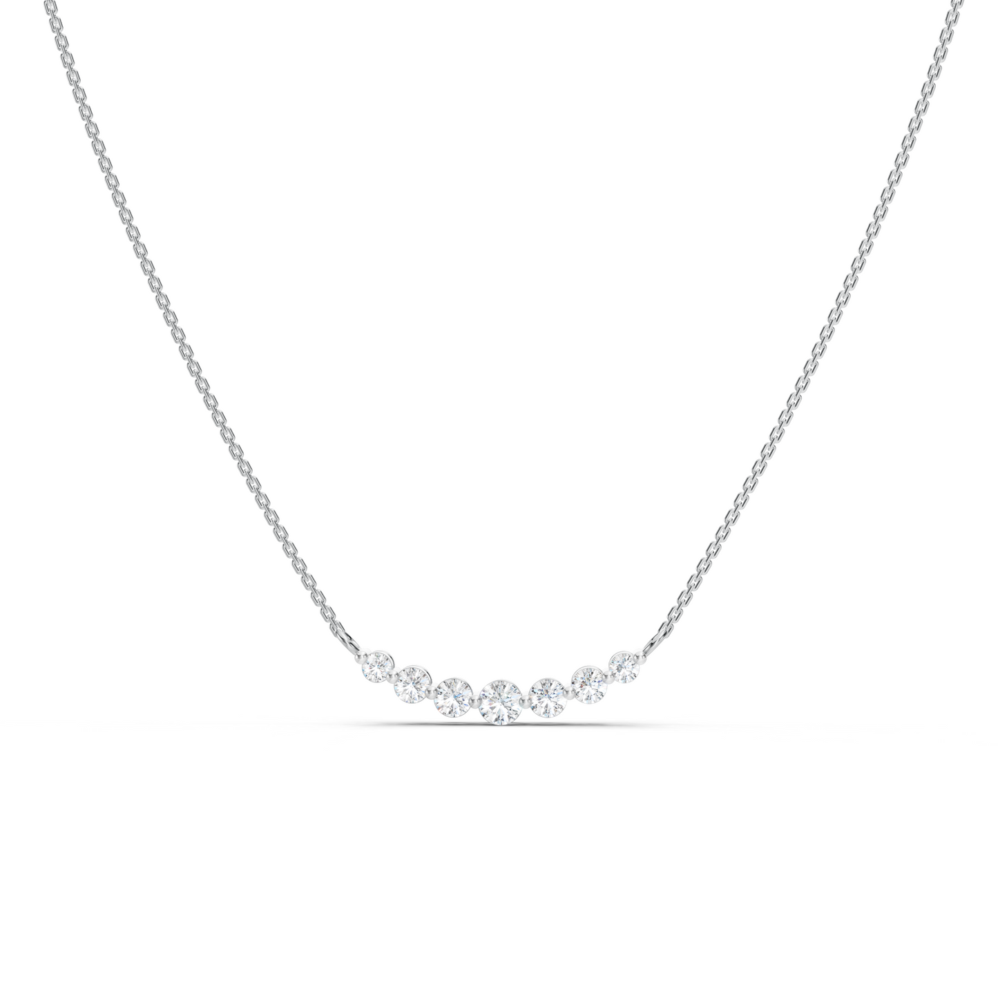 Sleek Diamond Curve Necklace