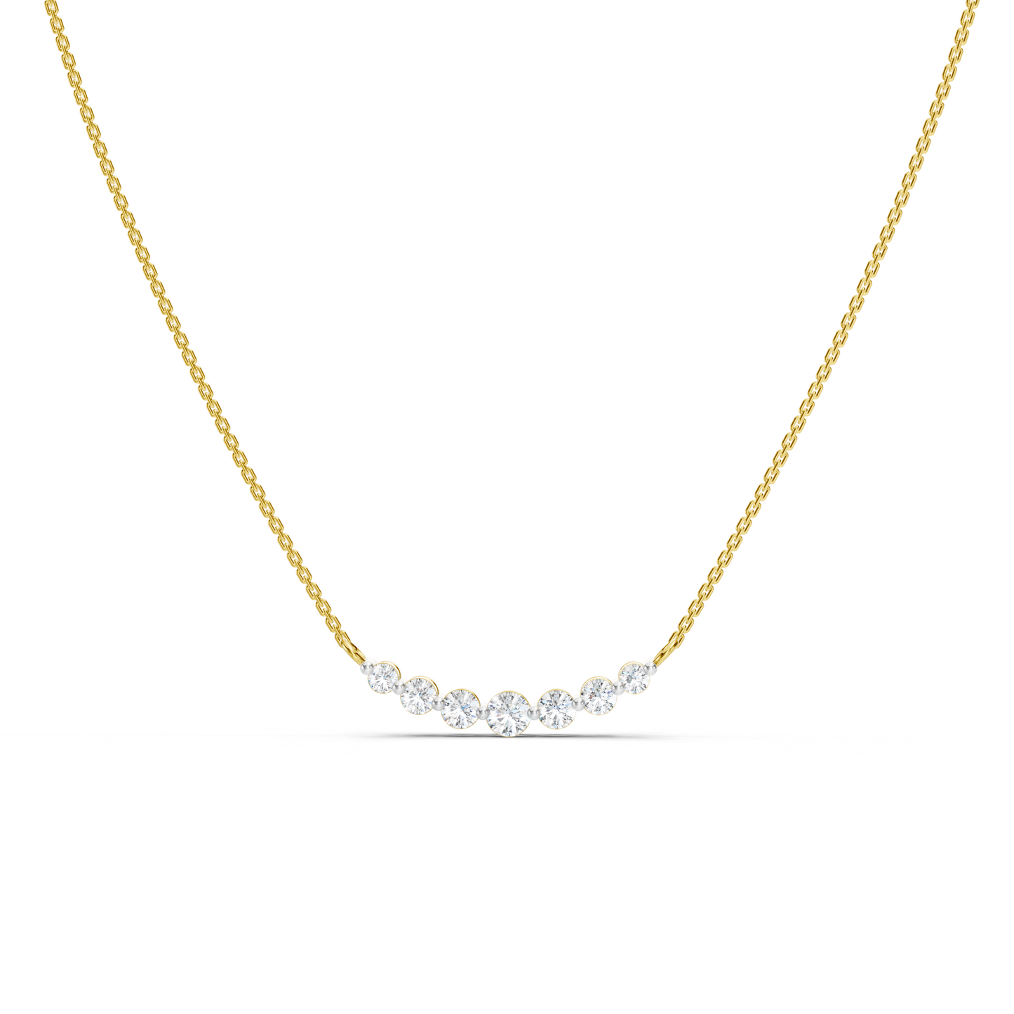 Sleek Diamond Curve Necklace