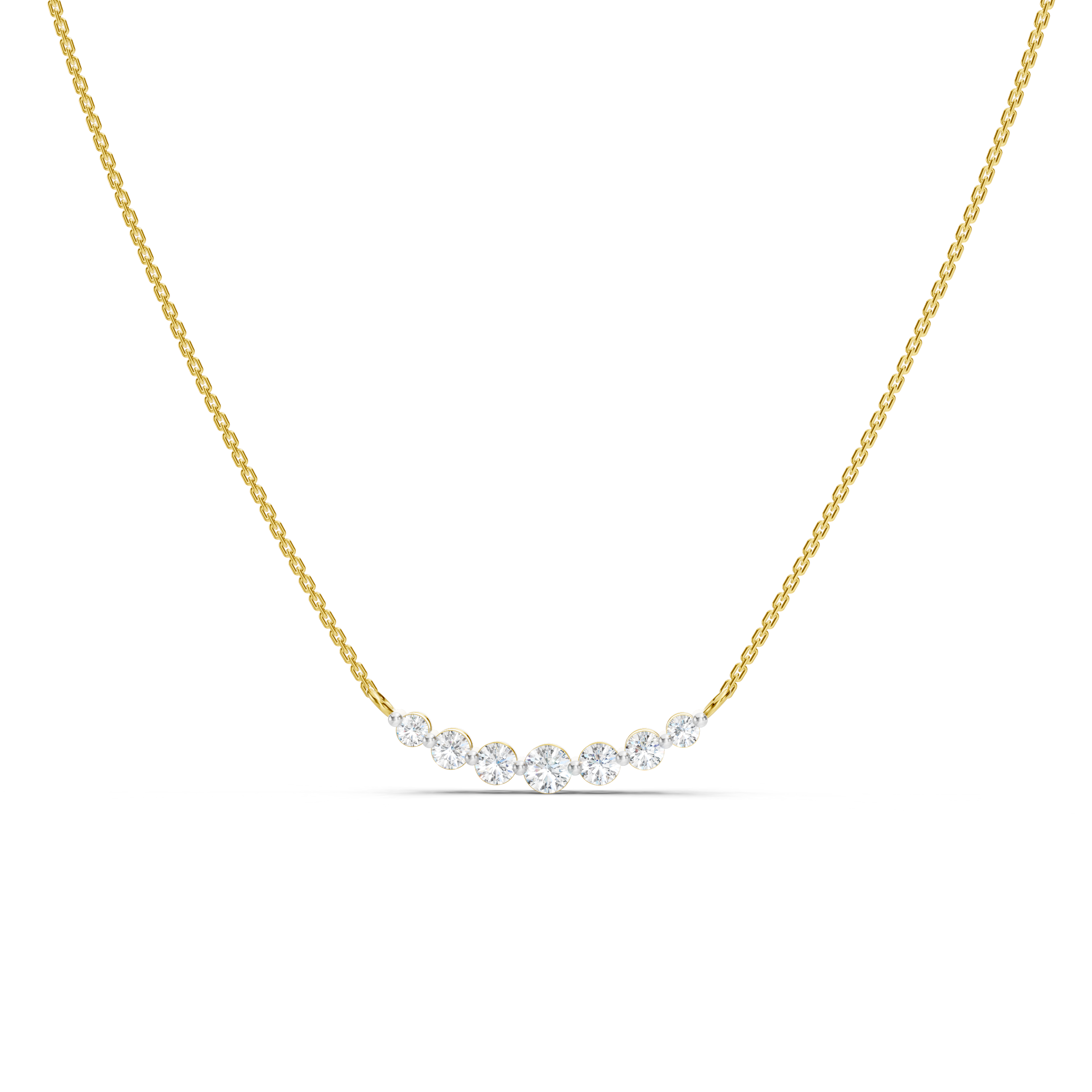 Sleek Diamond Curve Necklace