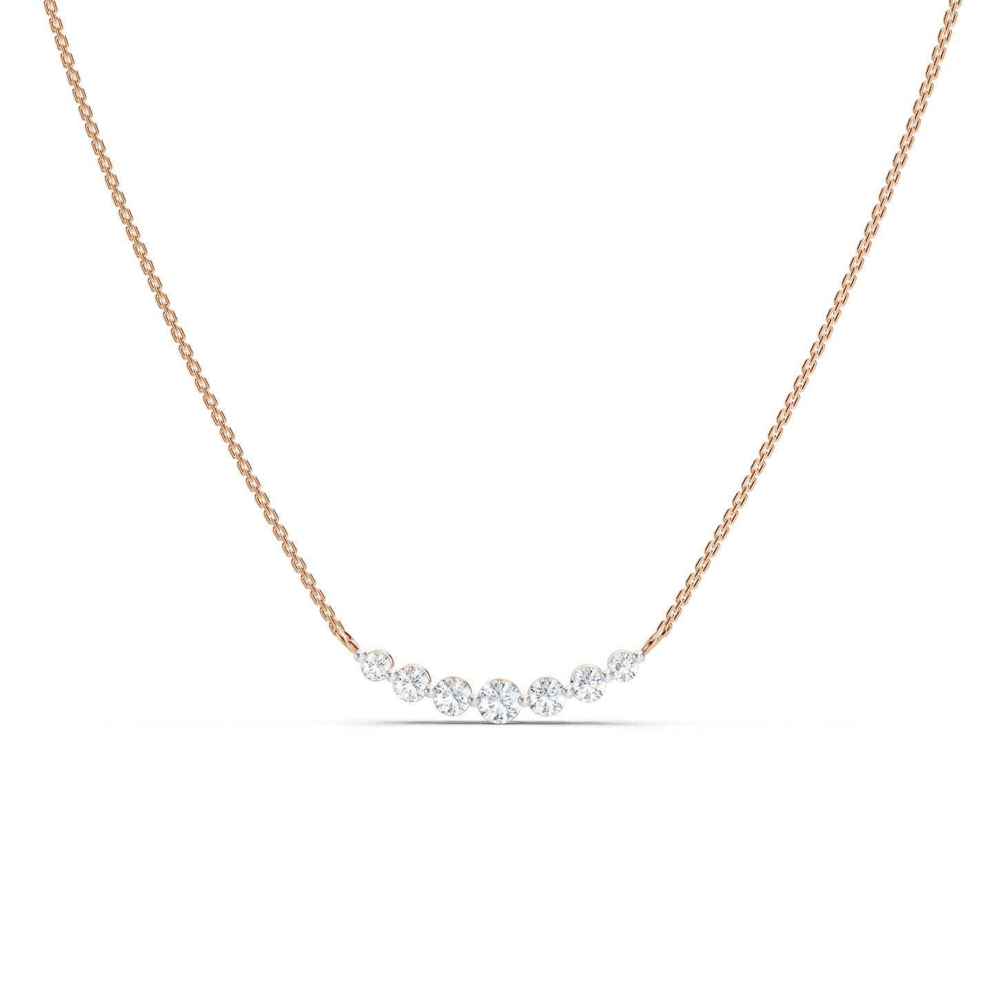 Sleek Diamond Curve Necklace