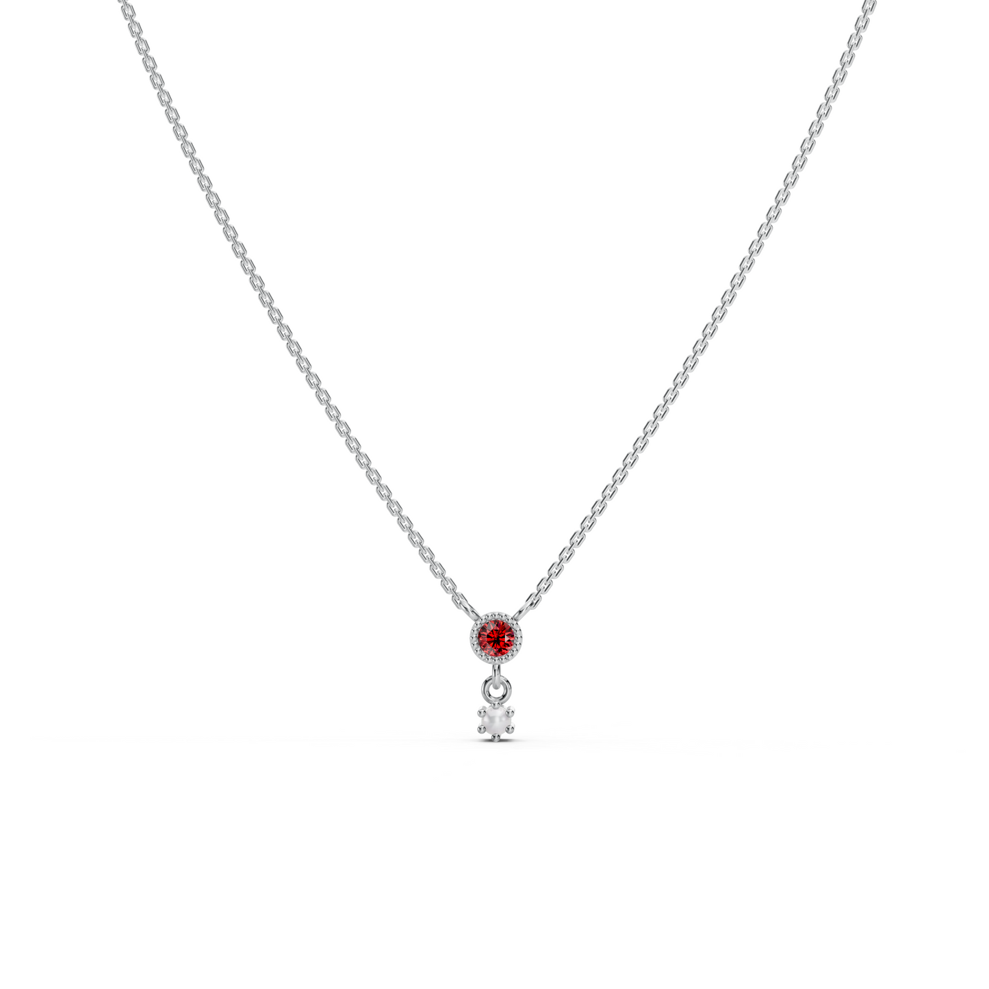Pearl Drop Pink Gemstone Necklace