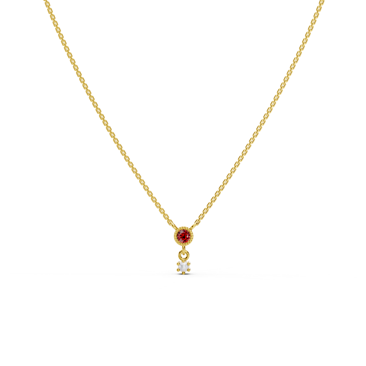 Pearl Drop Pink Gemstone Necklace