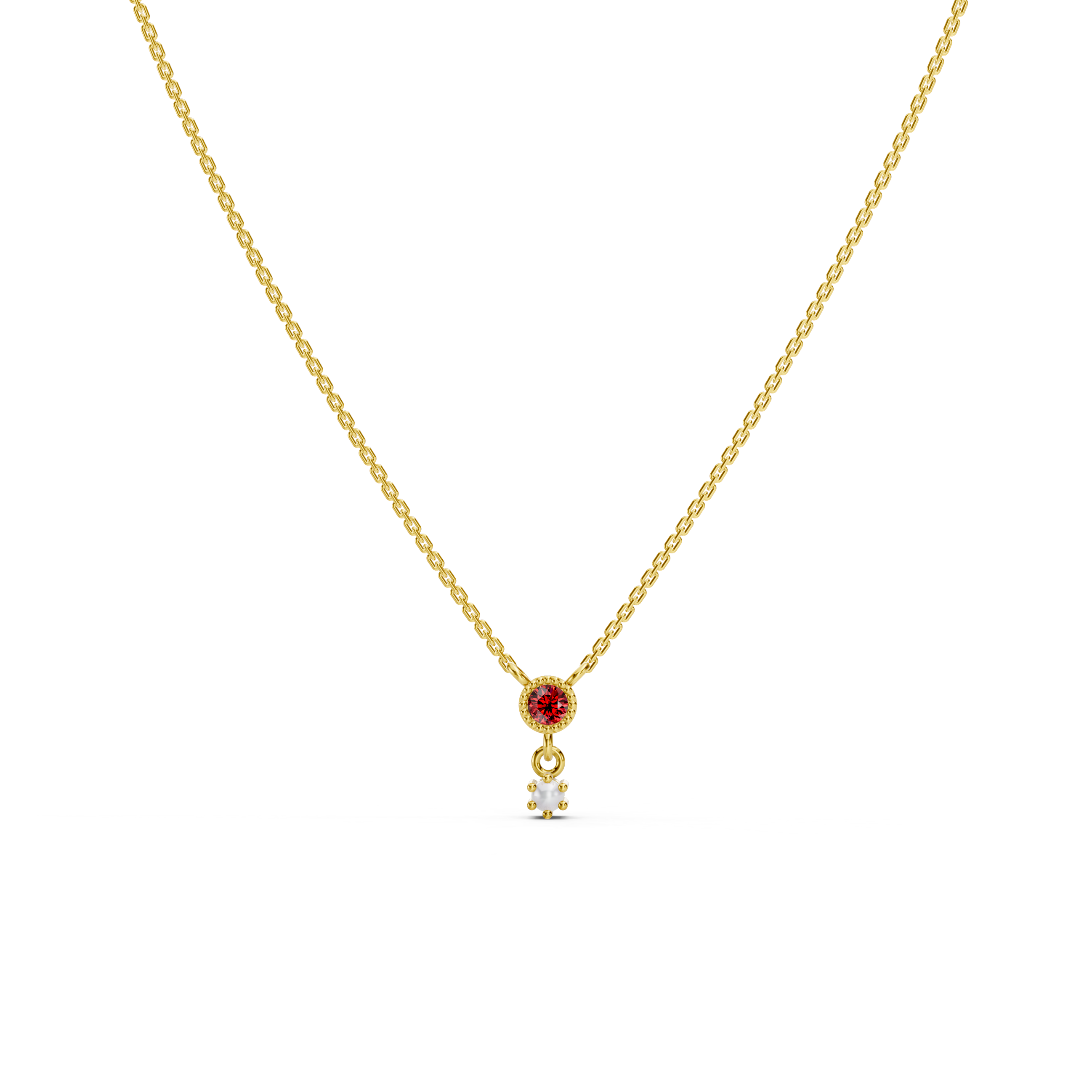 Pearl Drop Pink Gemstone Necklace