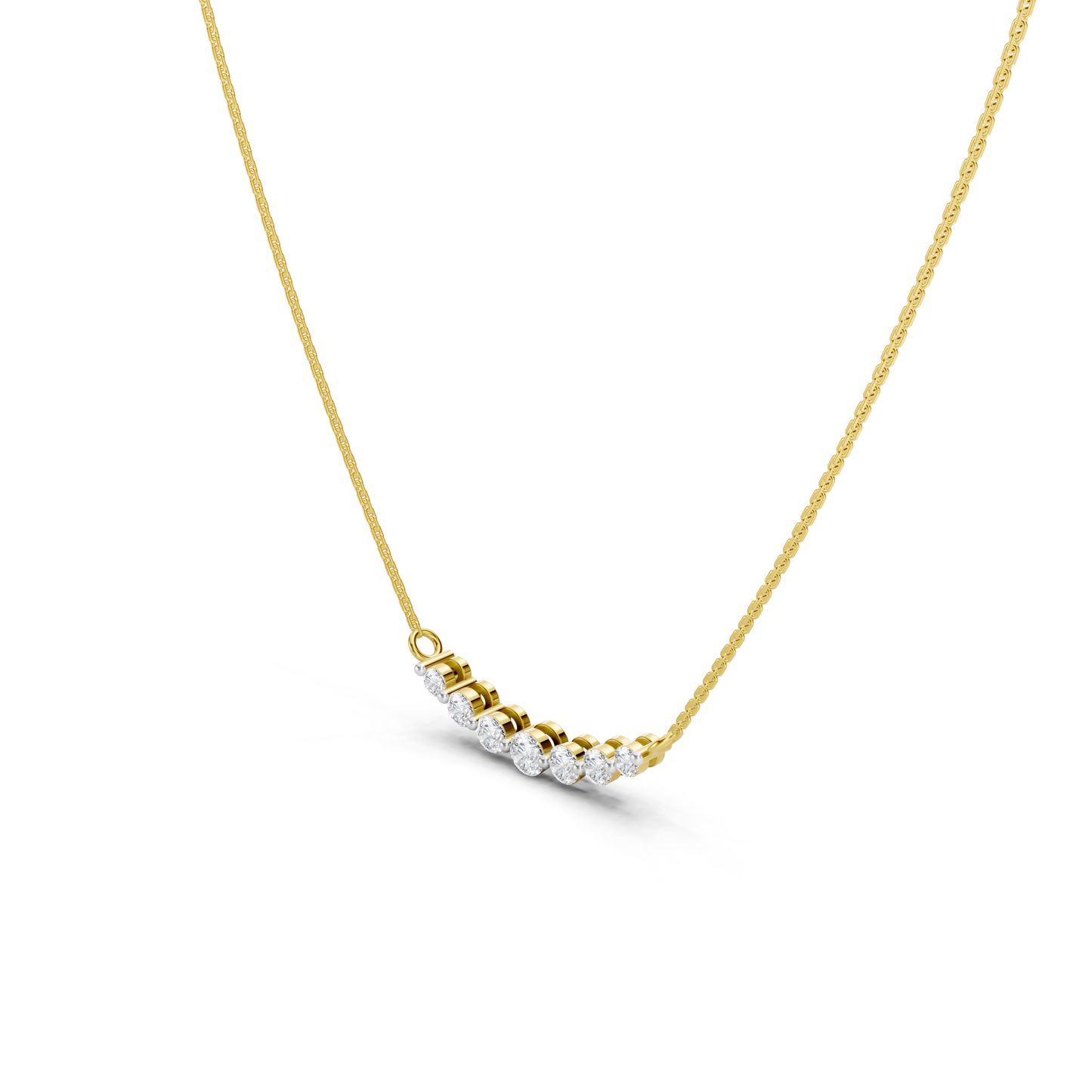 Sleek Diamond Curve Necklace