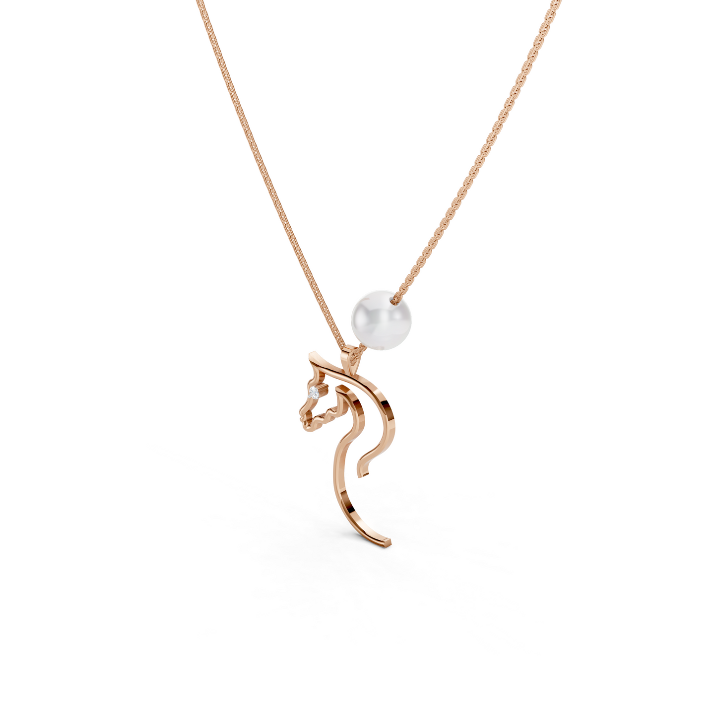 Pearl Horse Necklace