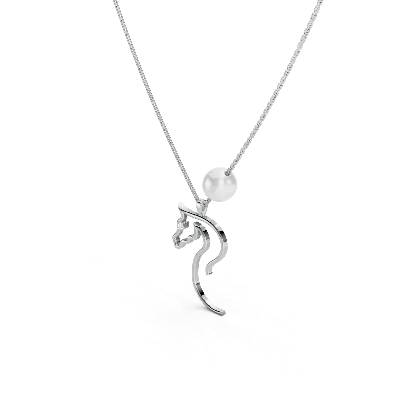 Pearl Horse Necklace