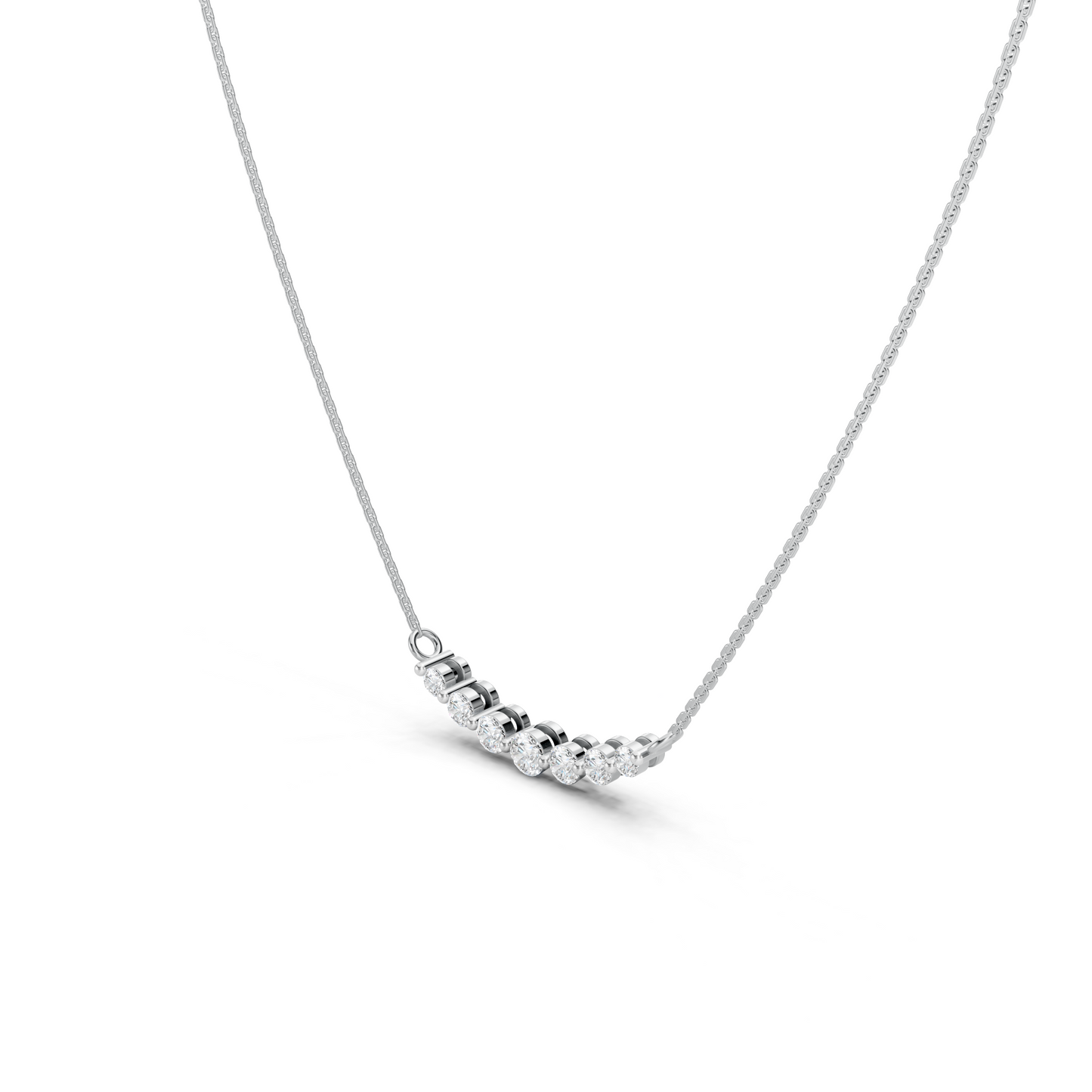 Sleek Diamond Curve Necklace
