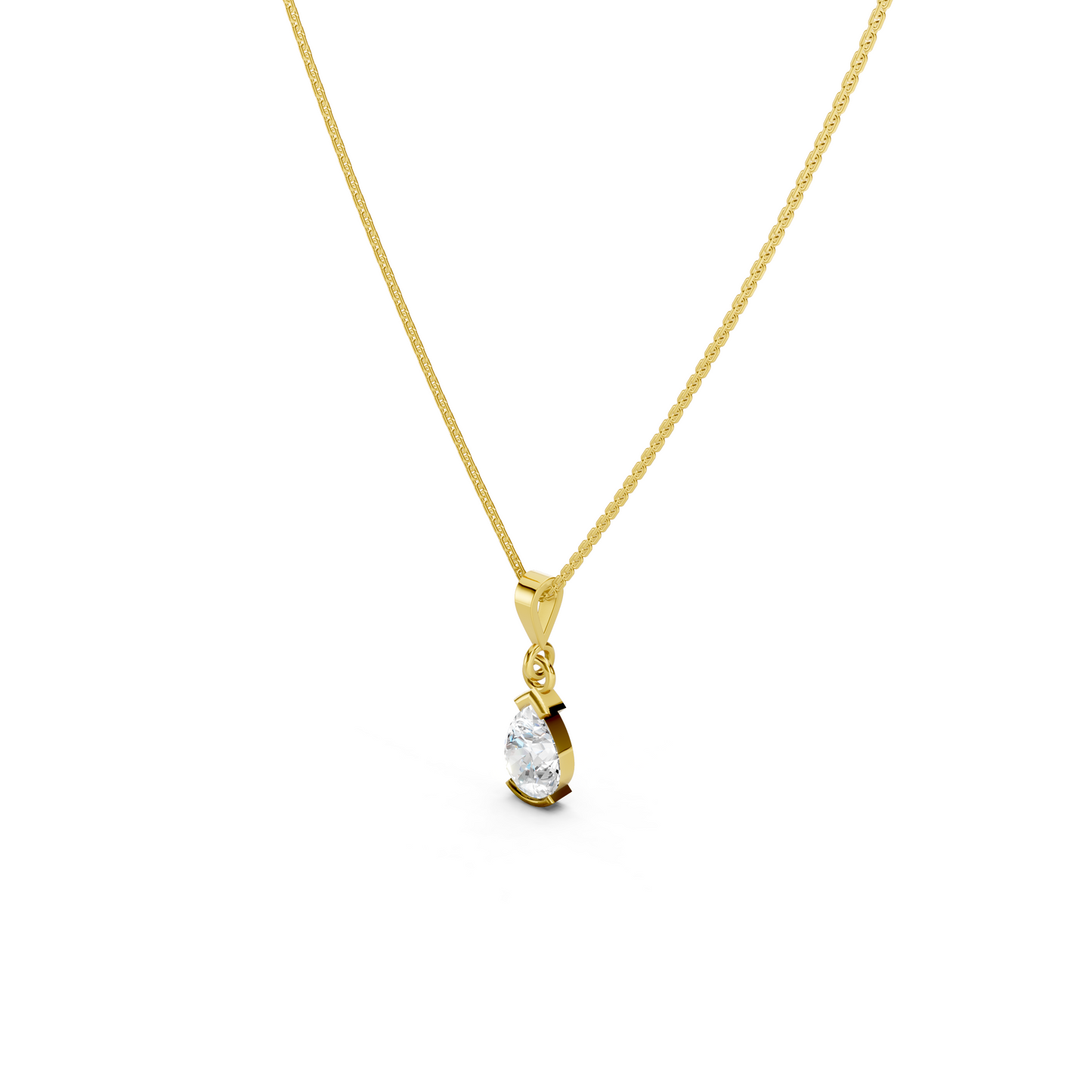 Collier solitaire taille poire