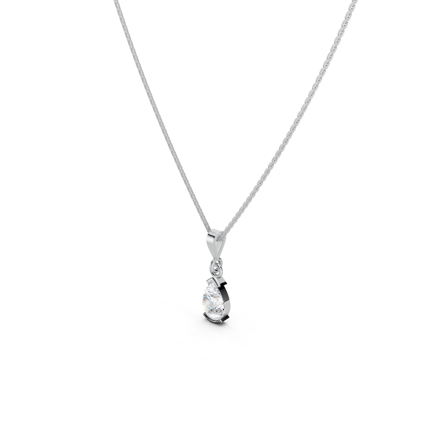 Collier solitaire taille poire