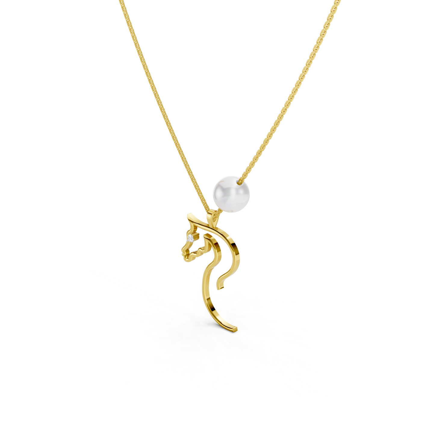 Pearl Horse Necklace