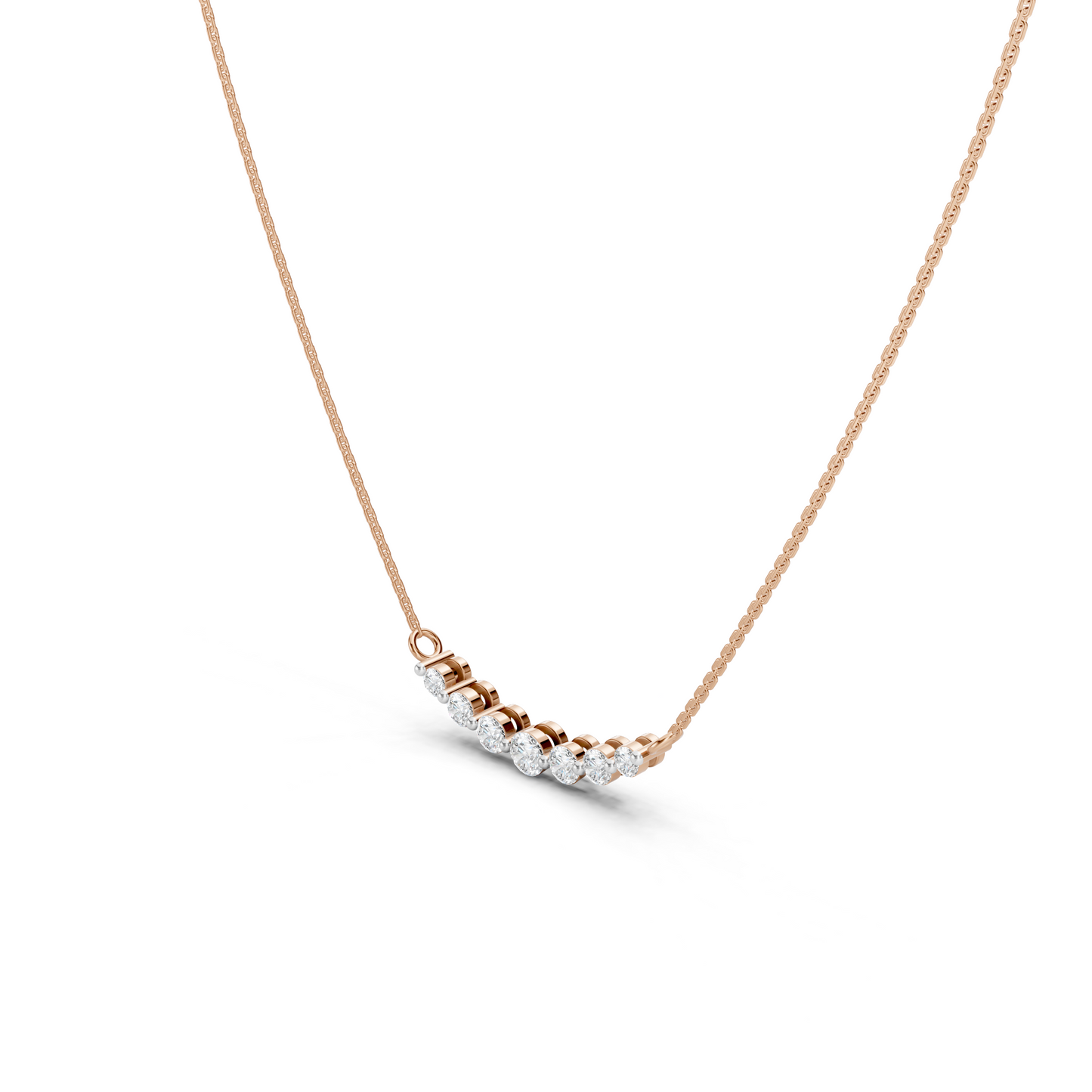 Sleek Diamond Curve Necklace