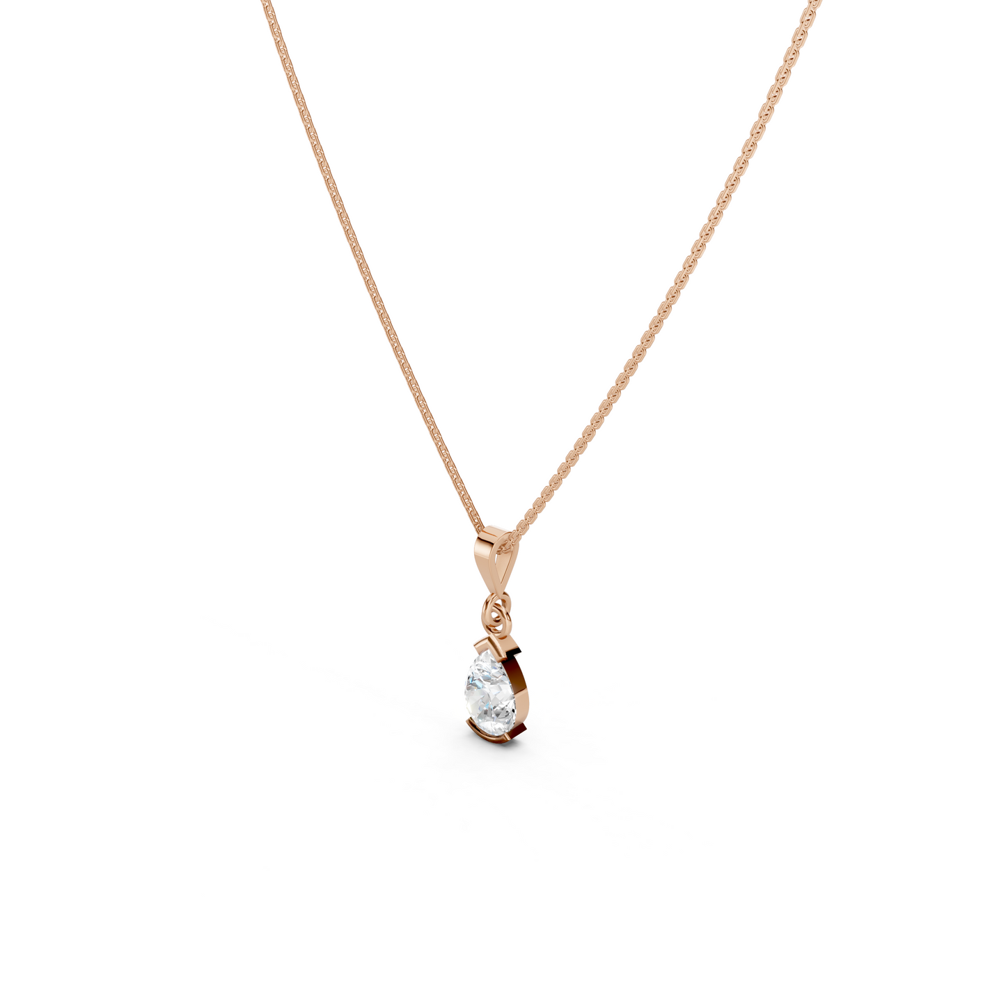 Collier solitaire taille poire