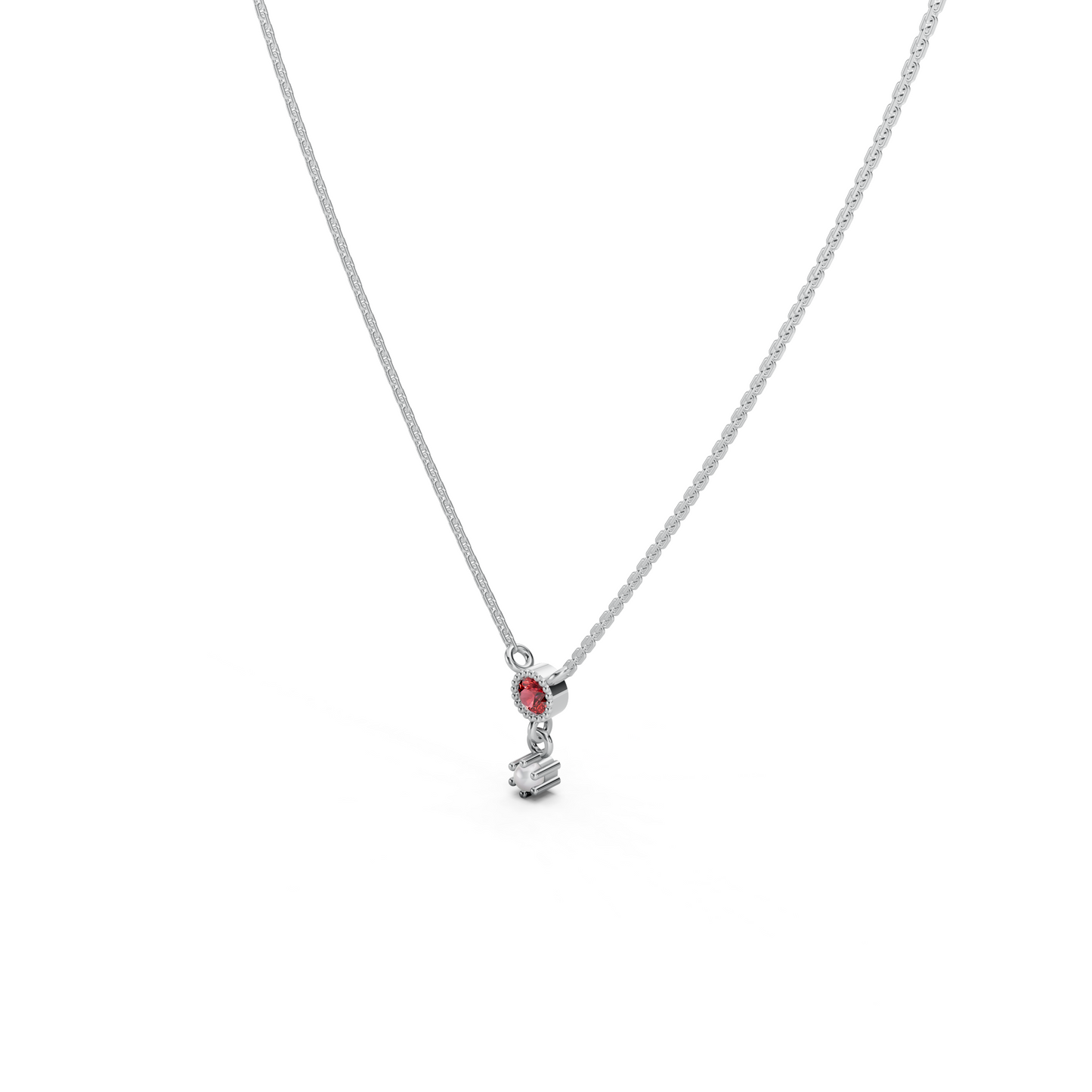 Pearl Drop Pink Gemstone Necklace