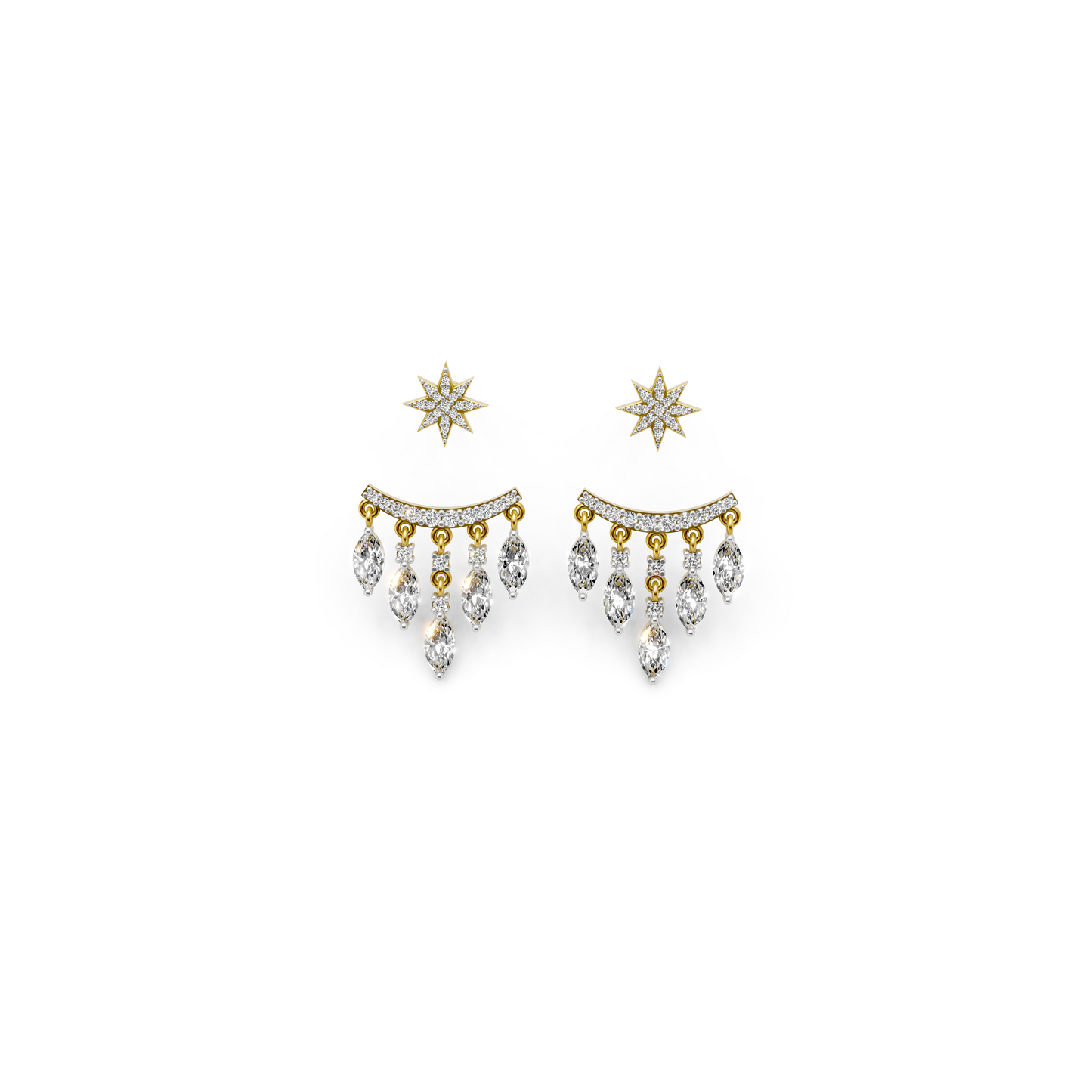 925Silver Marquise Fall Star Earrings