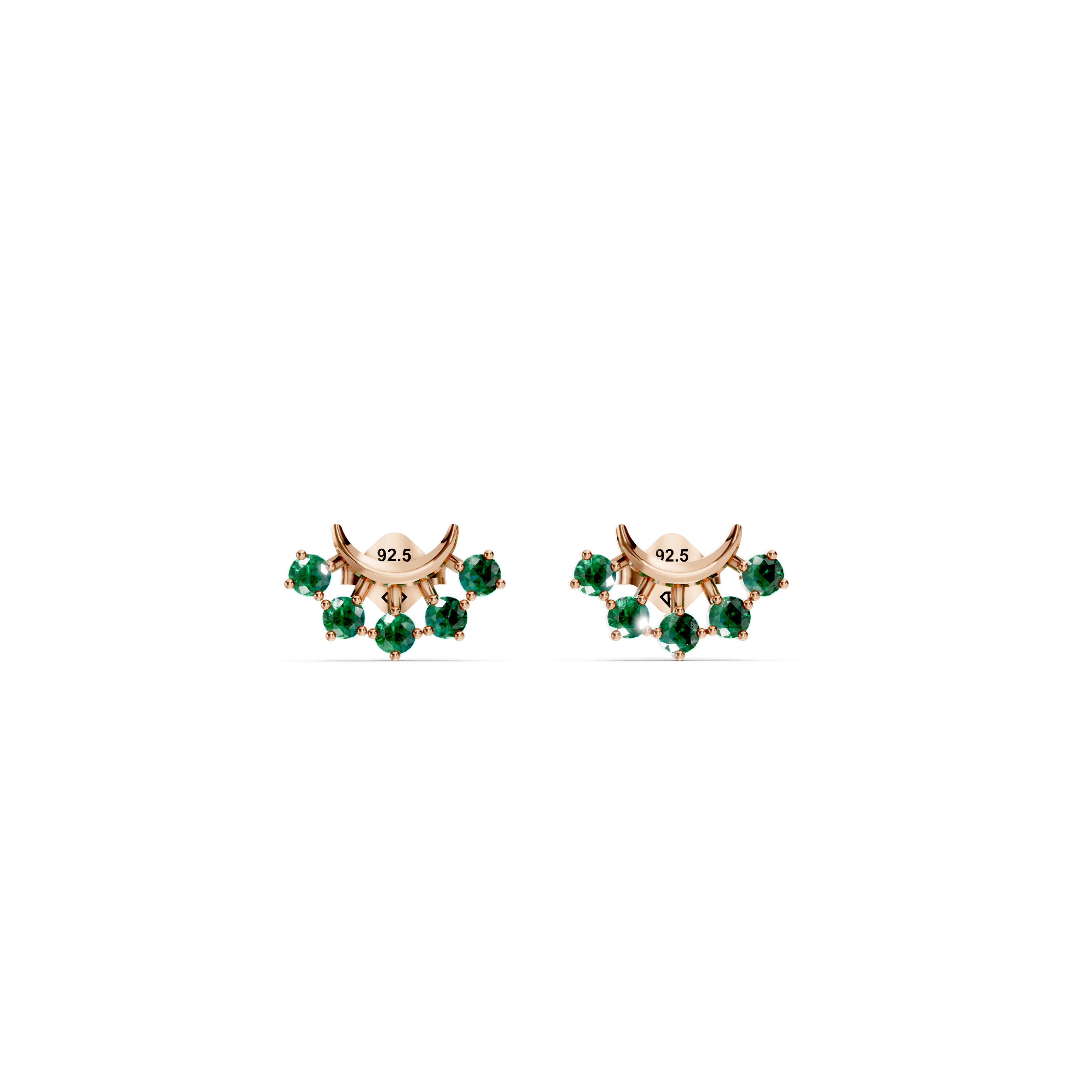 Curved Bar With Stones Earrings