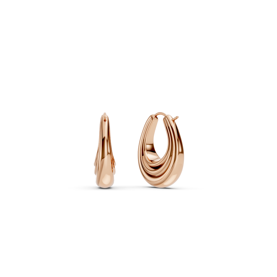 Boucles d'oreilles créoles à nervures