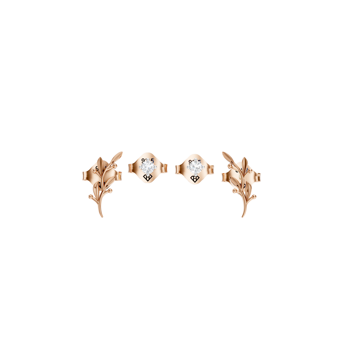 Boucles d'oreilles à tige en forme de feuille
