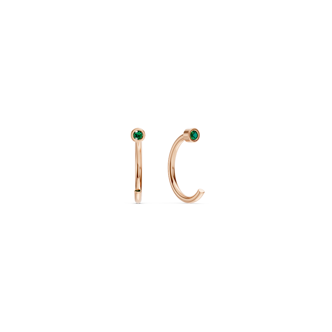 Boucles d'oreilles manchettes en pierres précieuses multicolores