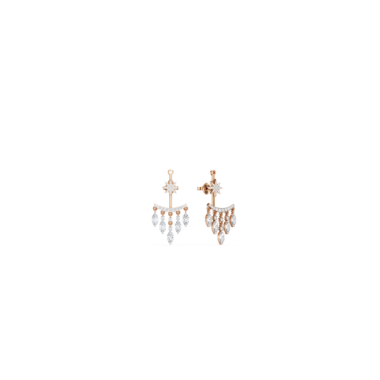 925Silver Marquise Fall Star Earrings