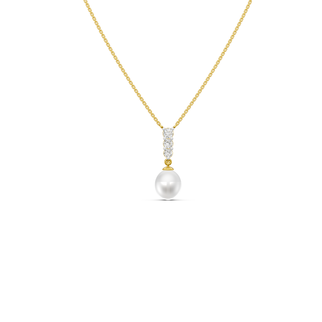 Diamond Line Pearl Drop Set