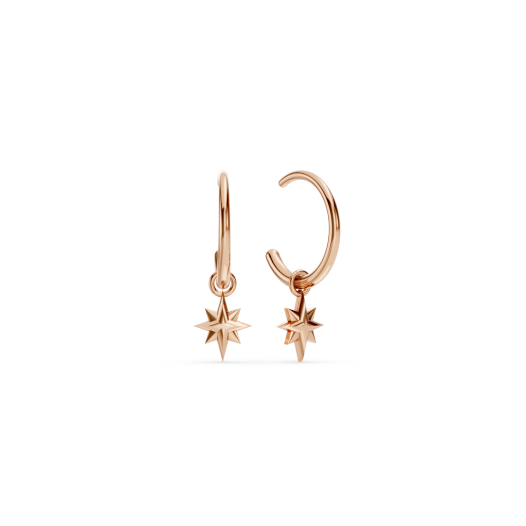 Mini boucles d'oreilles créoles étoiles