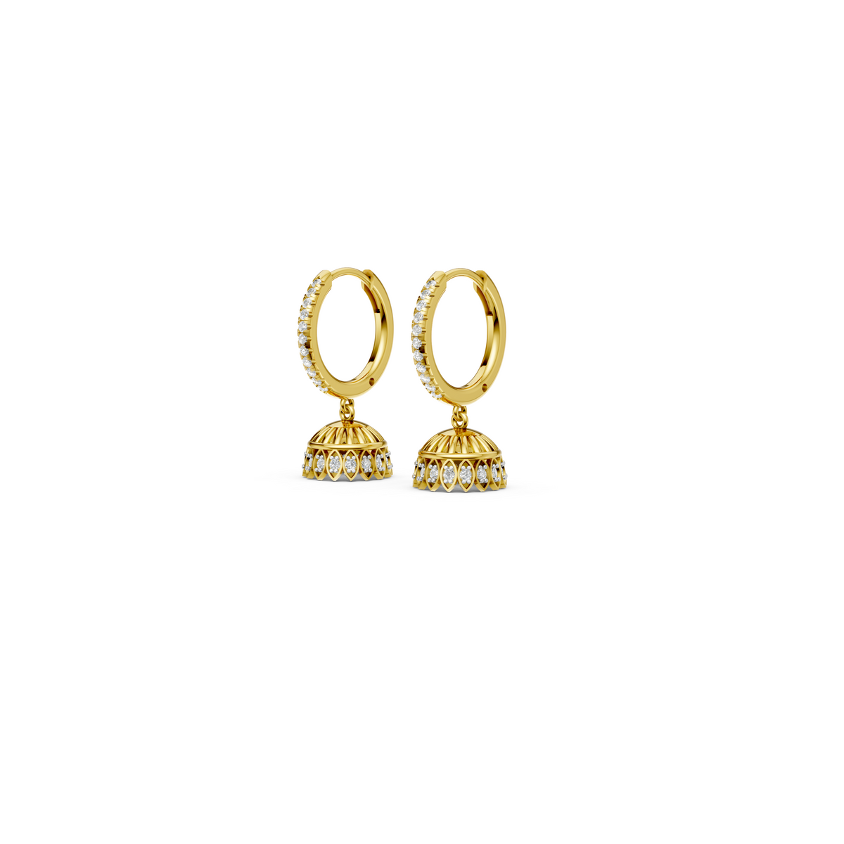 Mini Diamond Hoop Tiara Jhumka