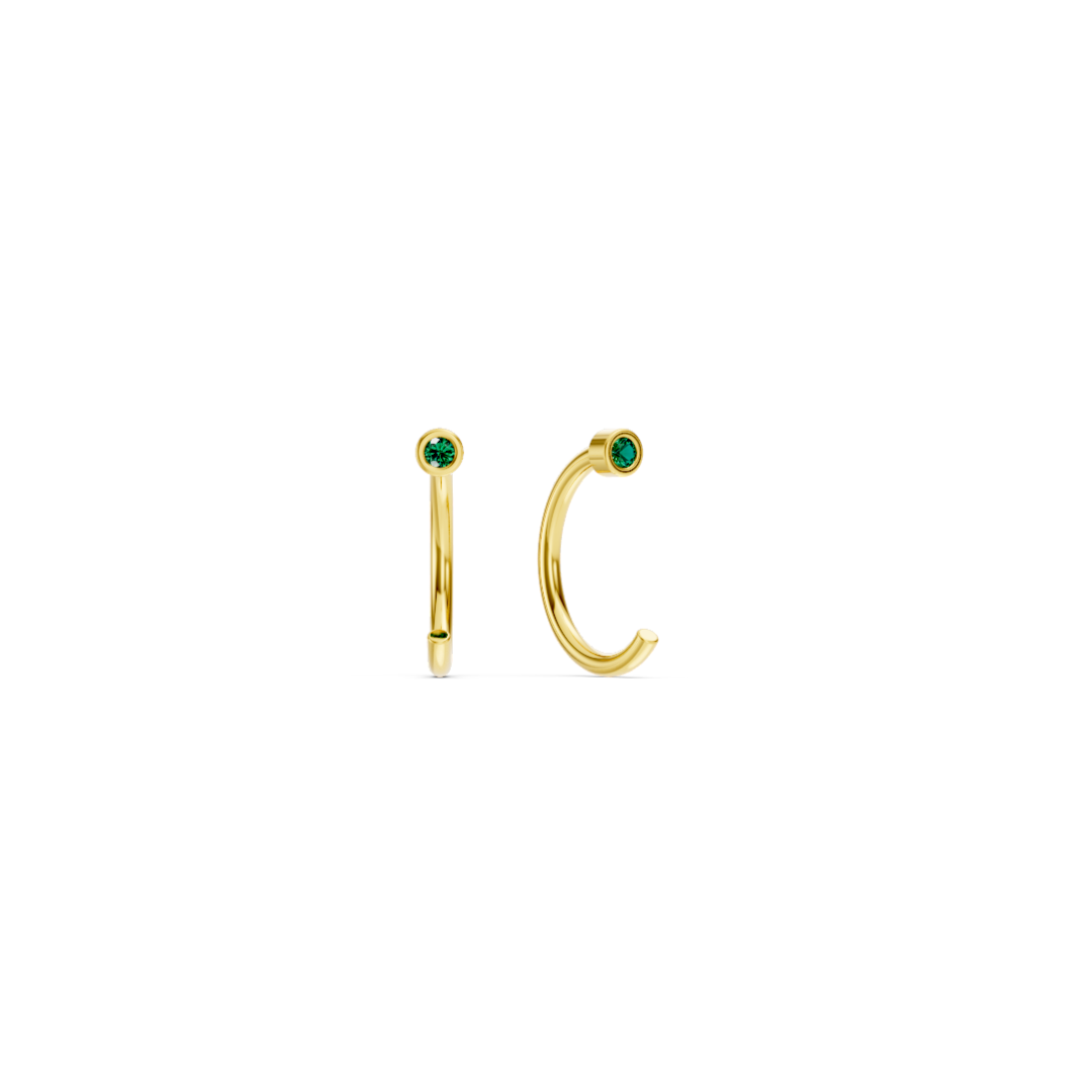Boucles d'oreilles manchettes en pierres précieuses multicolores