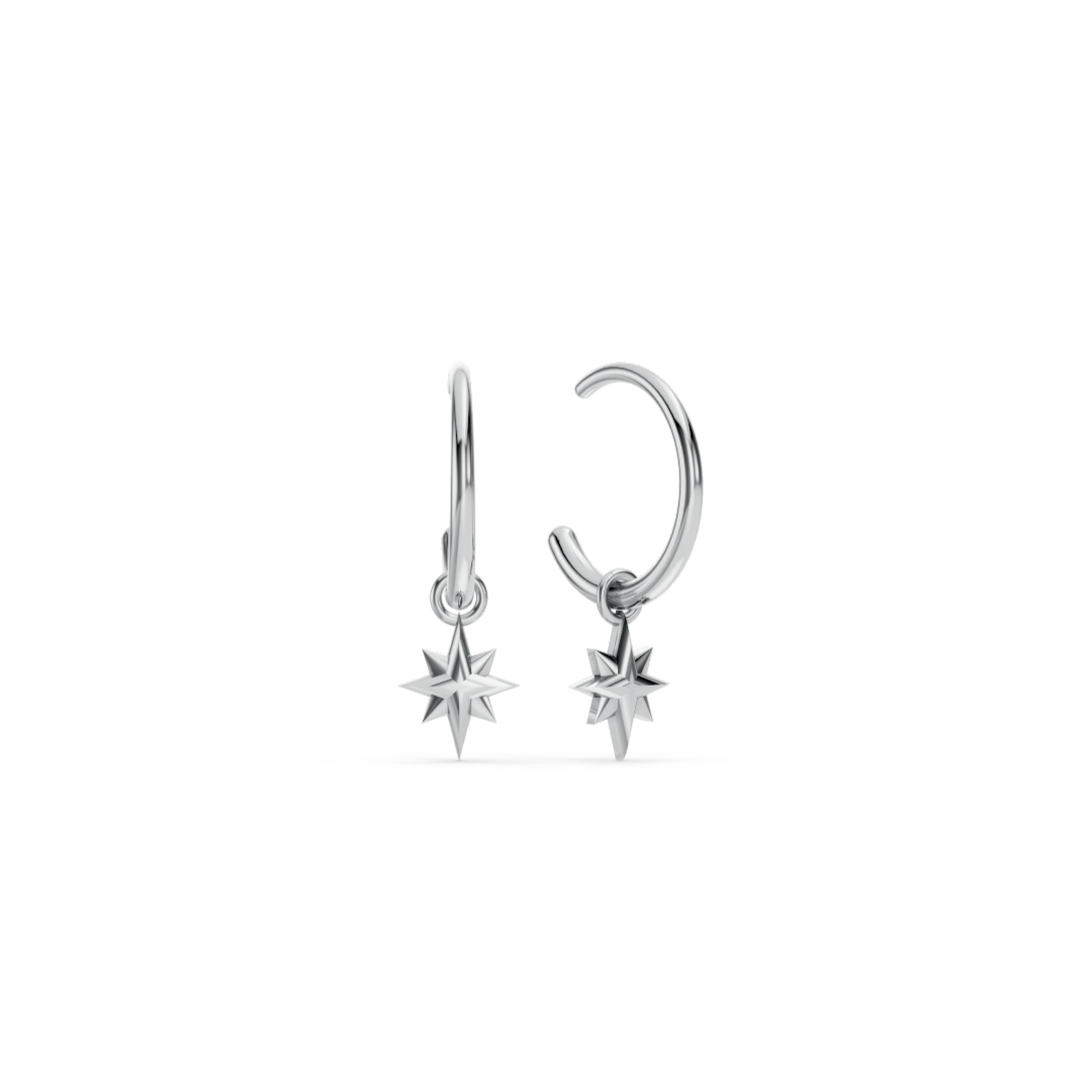 Mini boucles d'oreilles créoles étoiles